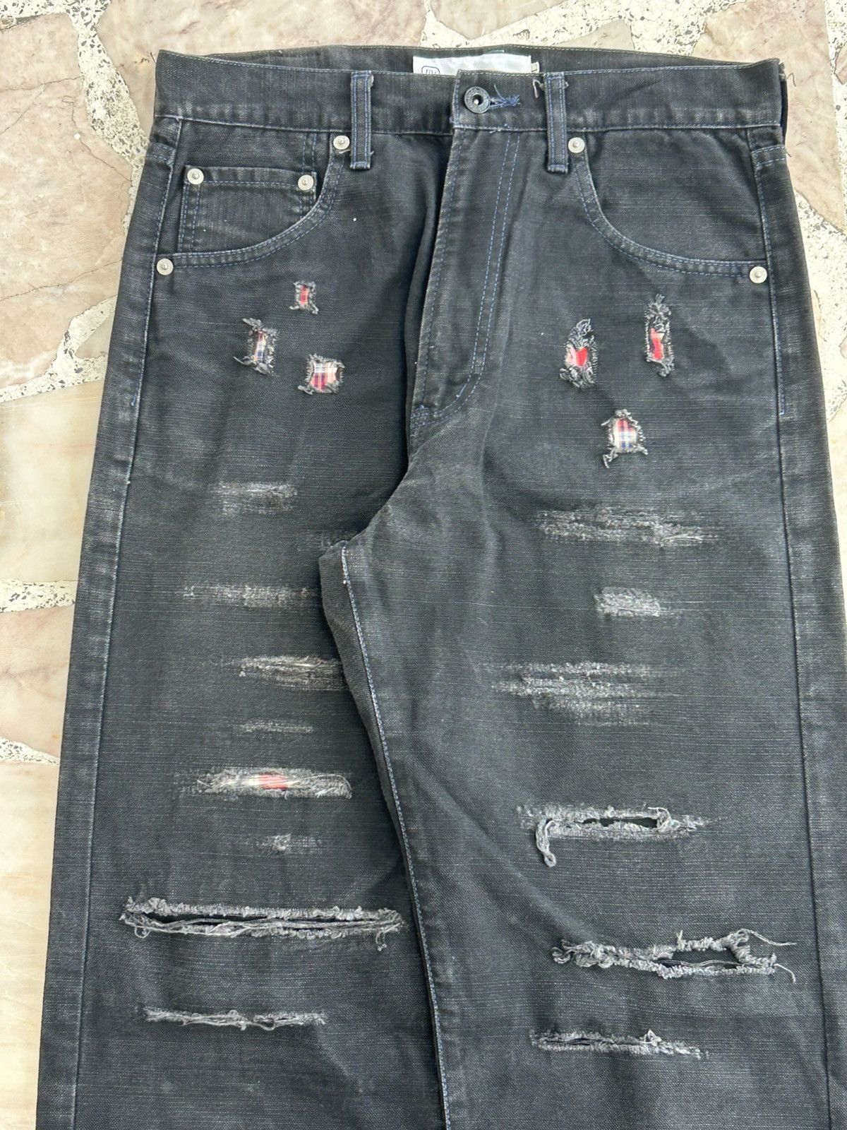 Neighborhood Neighborhood Crazy Punk Black Ripped Denim Size US 30 / EU 46 - 3 Thumbnail