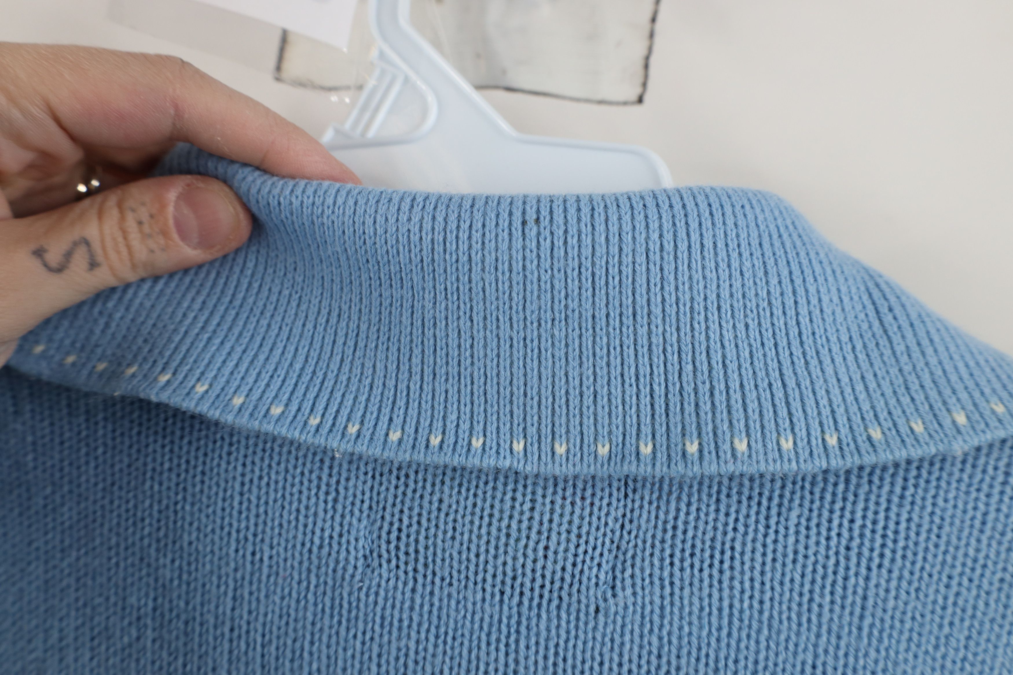 Vintage Vintage 70s Streetwear Knit Sweater Carolina Blue Acrylic Size US M / EU 48-50 / 2 - 10 Thumbnail