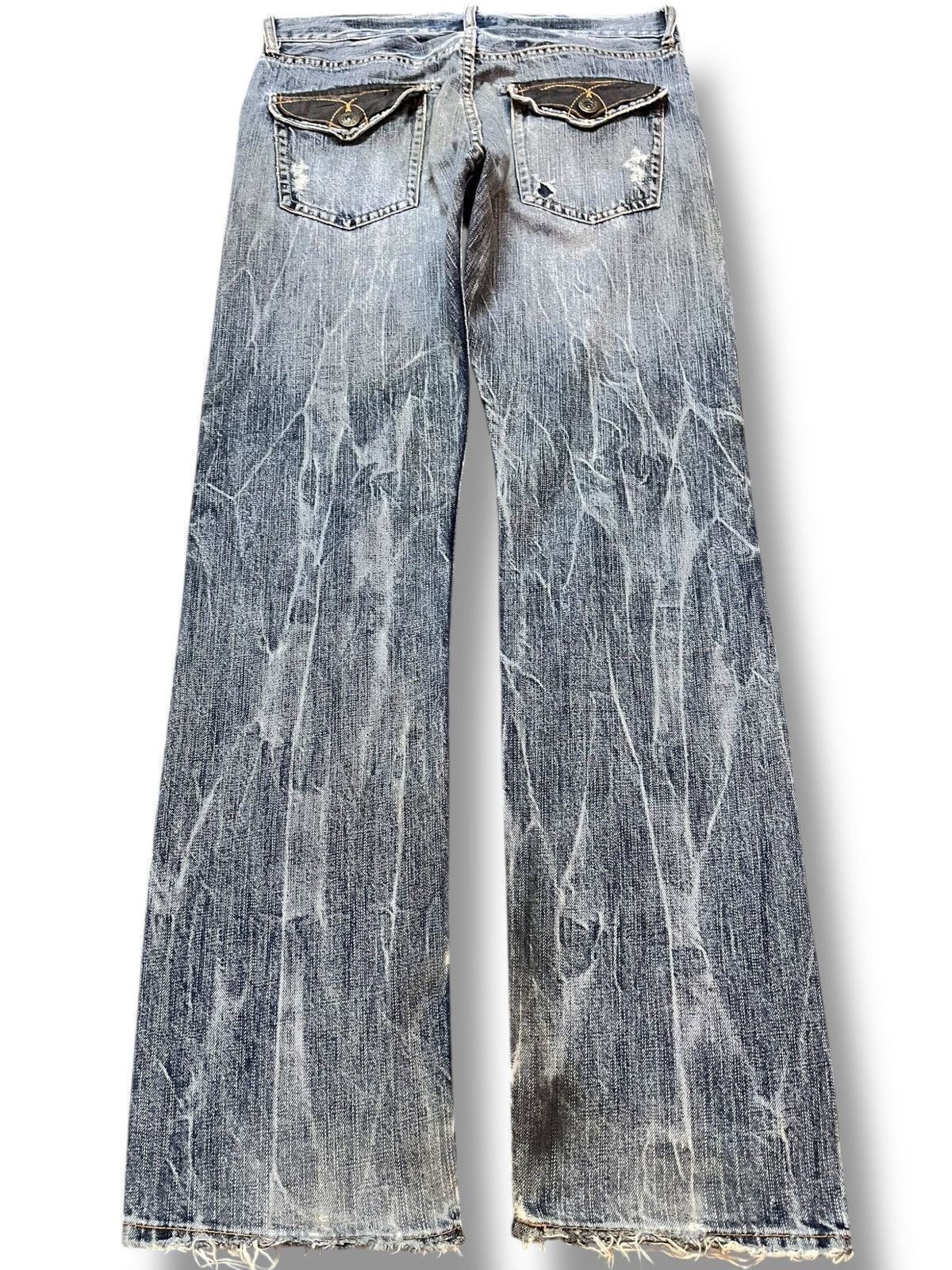 VILLAND Vintage Villand Whiskering Faded Distressed Denim Size US 33 - 6 Thumbnail