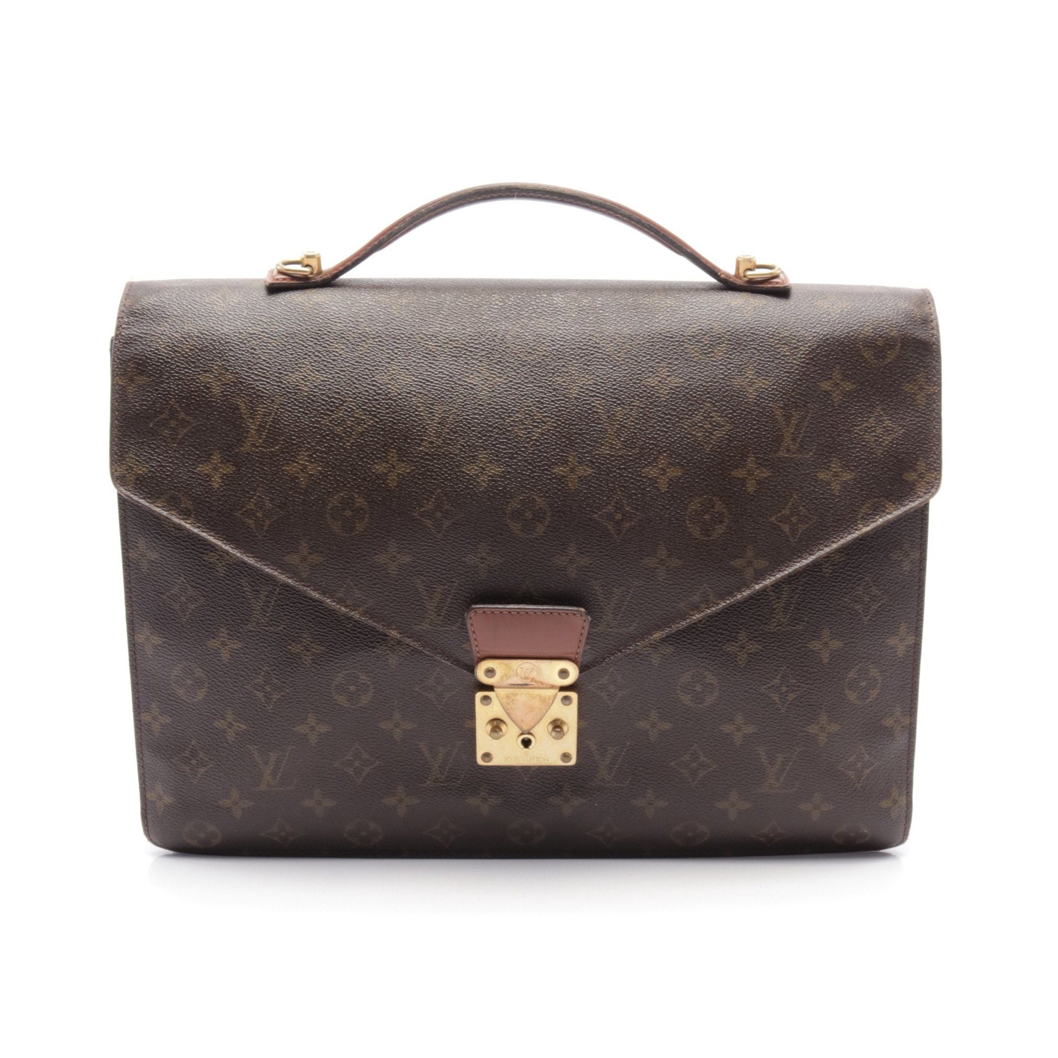 Louis Vuitton Louis Vuitton Porte Document Monogram Briefcase Business Bag Leather Brown Size ONE SIZE - 1 Thumbnail