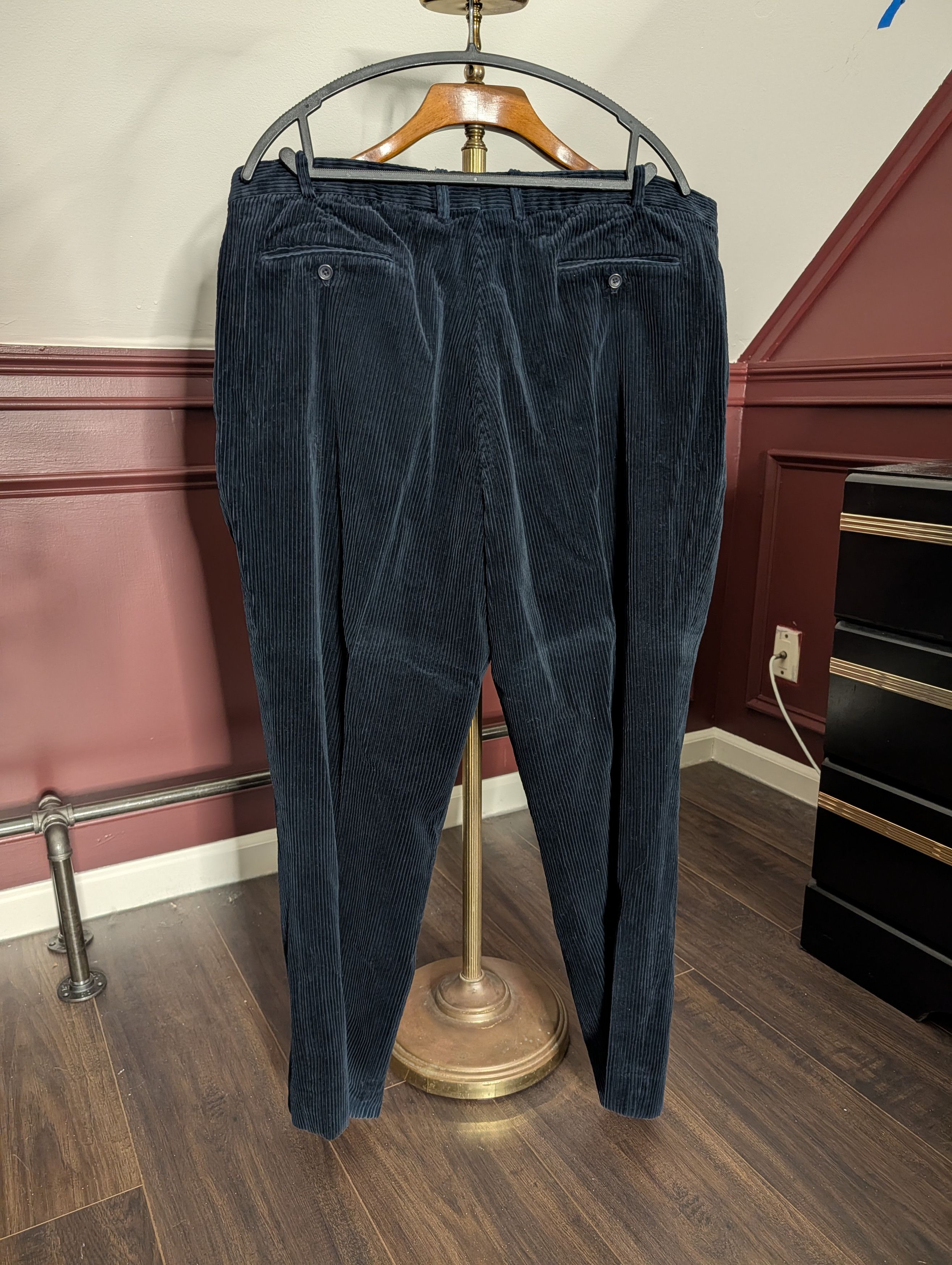 J. Peterman Black corduroy Duca Visconti Di Modrone Italian cotton pants Size US 40 / EU 56 - 4 Thumbnail