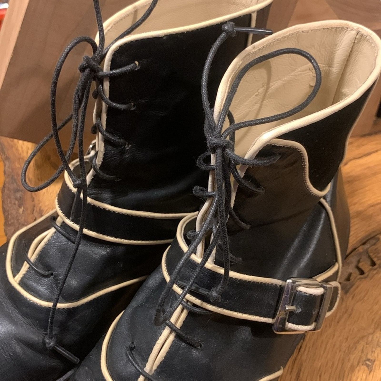 John Fluevog John Fluevog "In the Money" black boots with buckles straps Size US 6.5 / IT 36.5 - 4 Thumbnail