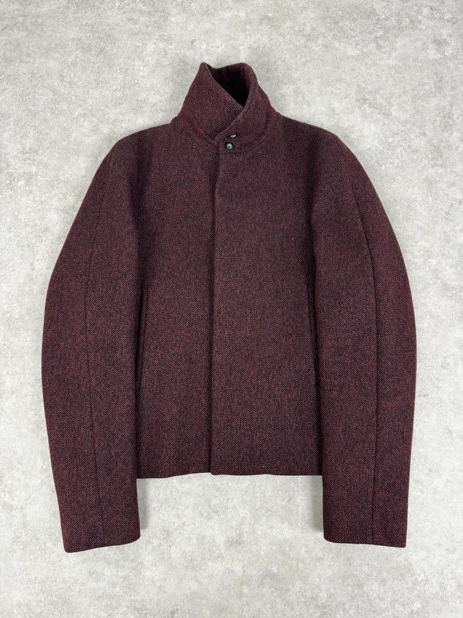 Jil Sander AW2010 Jil Sander Dark Red Tweed Wool Jacket by Raf Simons Size 40R - 1 Thumbnail