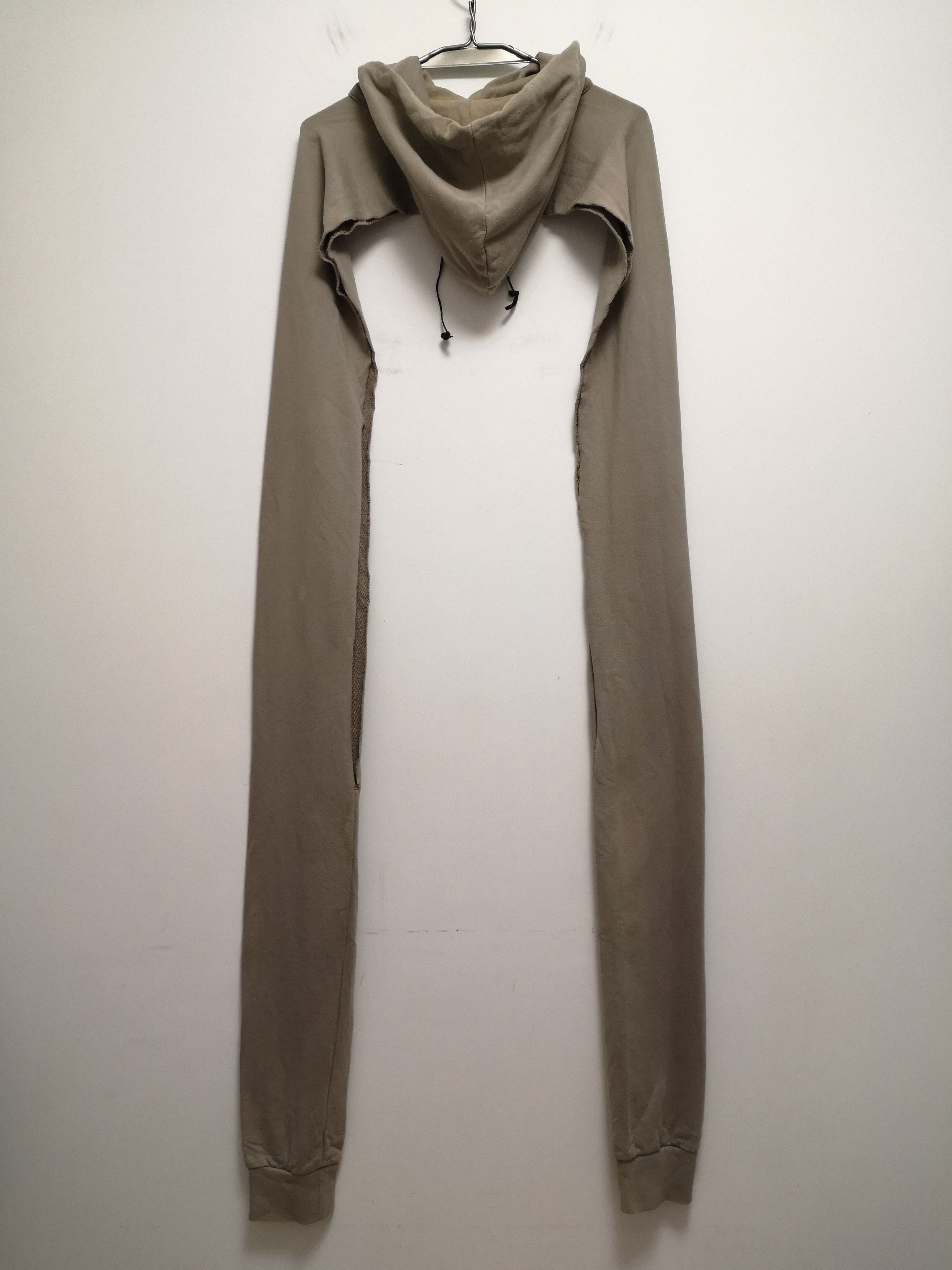 Attachment × Japanese Brand Dusty Sand Cotton Loop Back Swestshirt Hooded Sleeves Scarf Size ONE SIZE - 6 Thumbnail