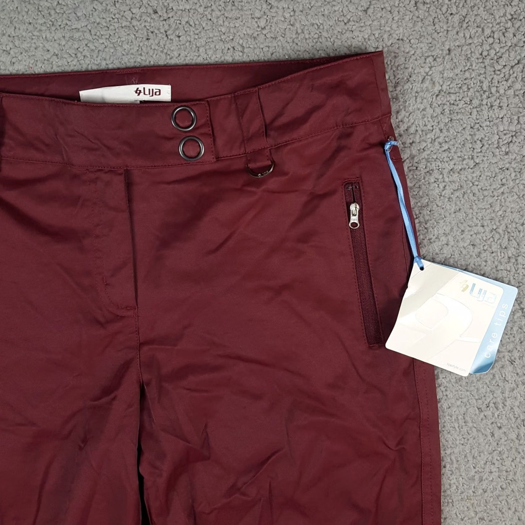 Vintage VINTAGE Y2K Preppy Maroon Stretch Zip Pocket Women's Size 10 Straight Leg Pants Size 32" / US 10 / IT 46 - 3 Thumbnail