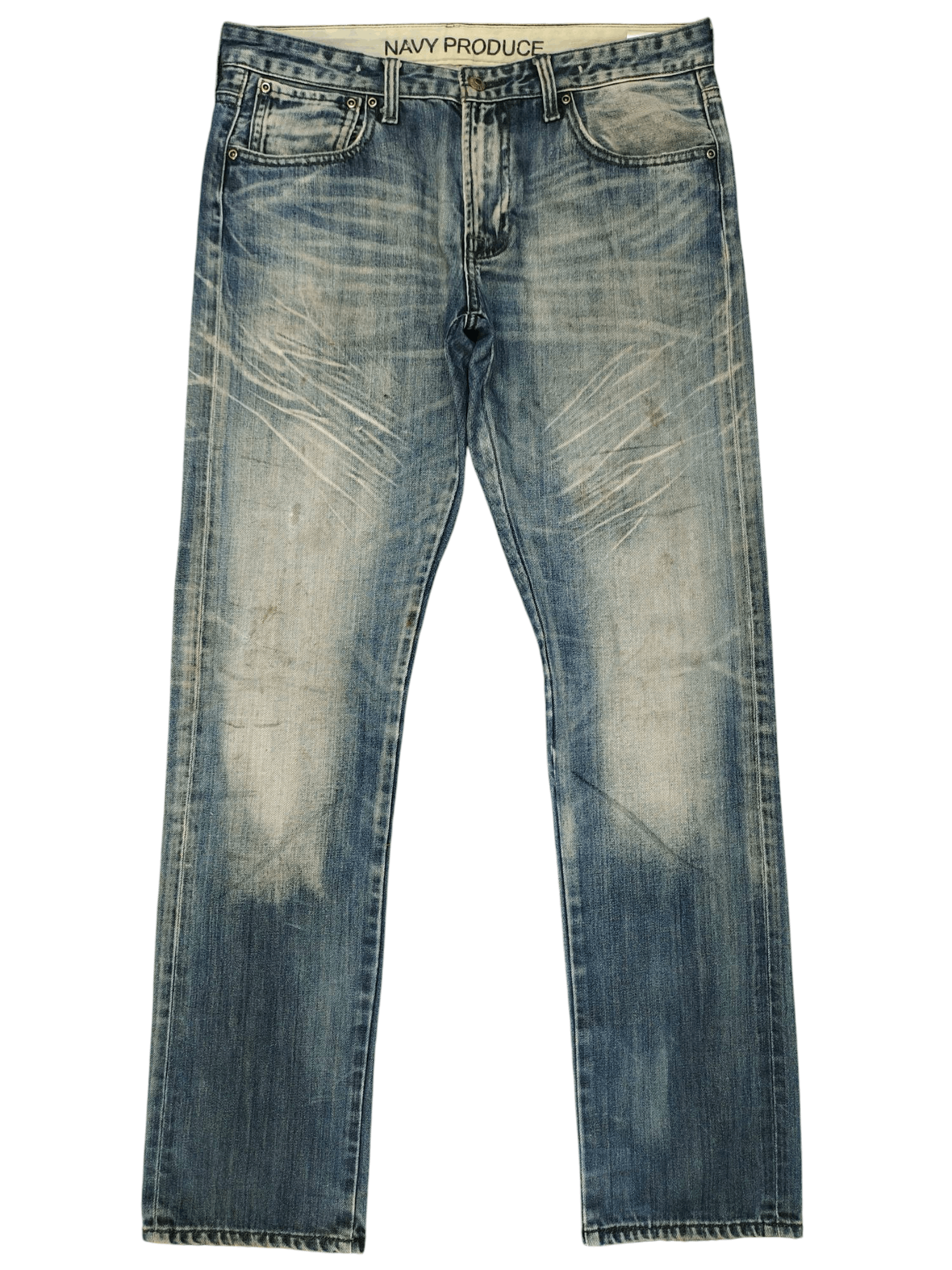 Hysteric Glamour Vintage Y2k Navy Produce Japan Clawmark Distress Faded Jeans Size US 32 / EU 48 - 1 Thumbnail