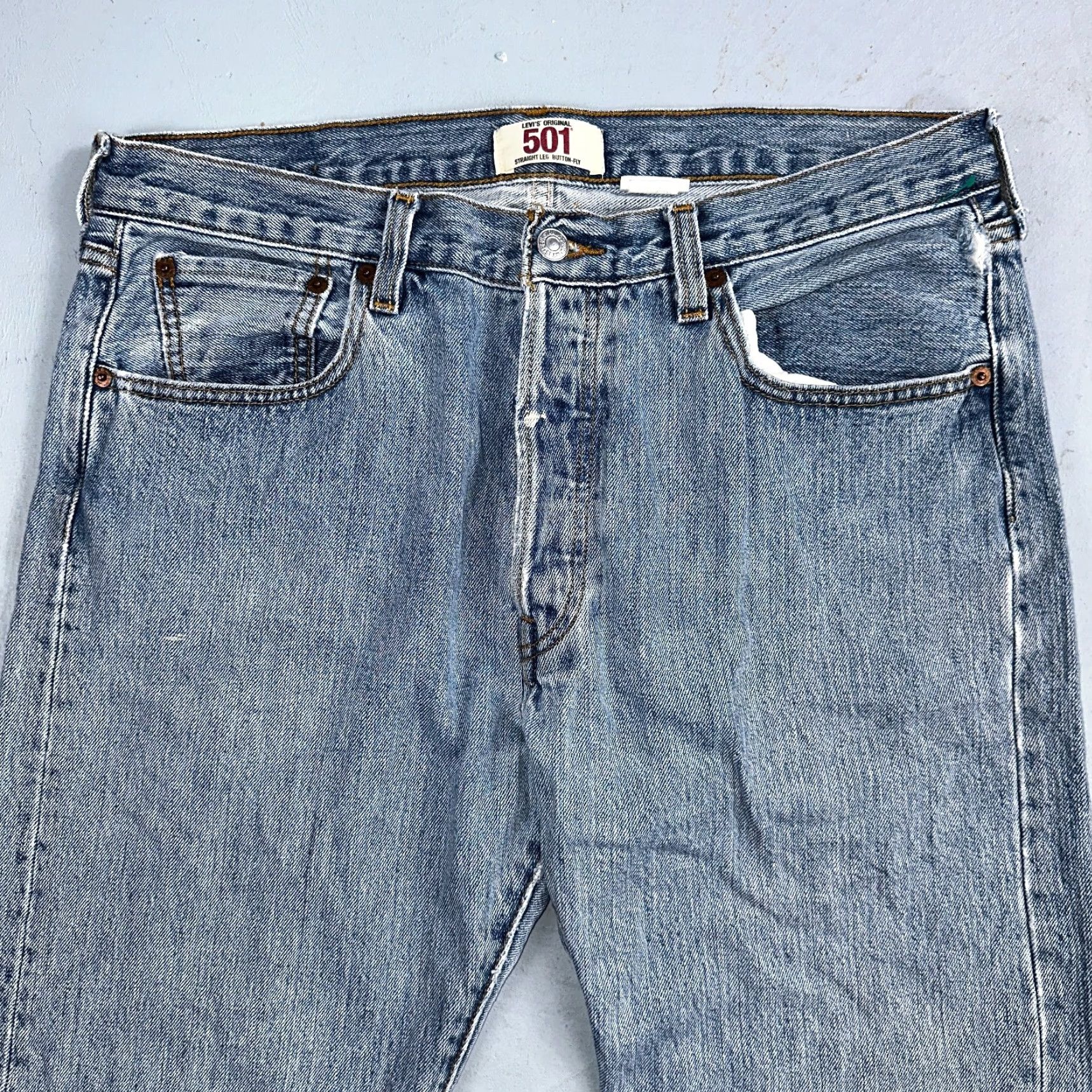 Levi's Levi's 501 Vintage Jeans 34x32 Blue Light Wash 34 32 Men Regular 90s Straight Core Levi'S 501 Series Vintage Size US 34 / EU 50 - 2 Thumbnail