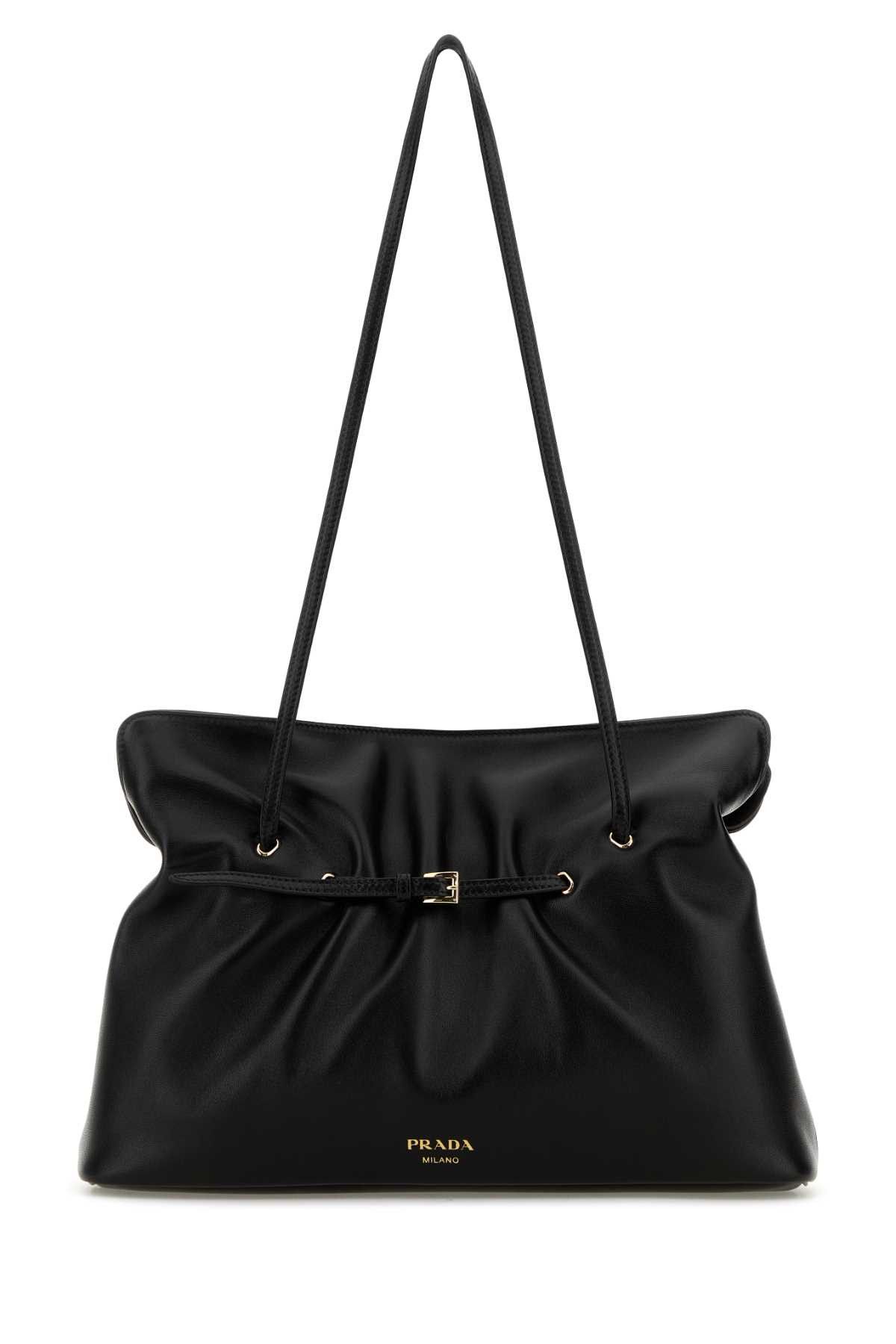 Black Nappa Leather Shoulder Bag