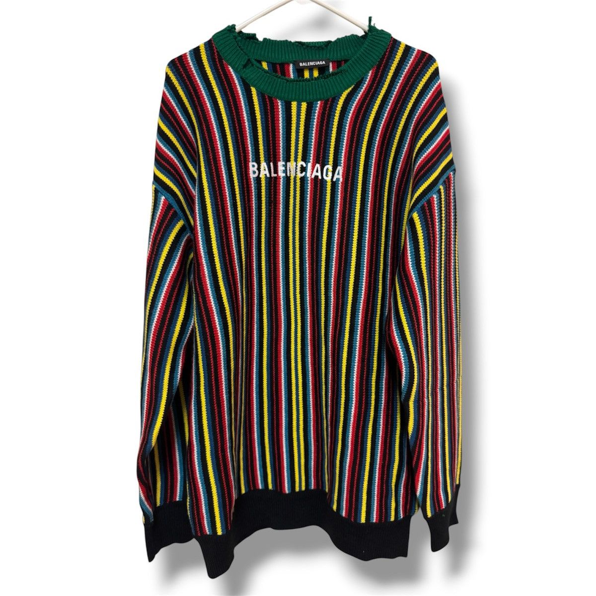 Balenciaga Balenciaga Striped Multicolor Wool Cashmere Sweater Size US M / EU 48-50 / 2 - 1 Thumbnail