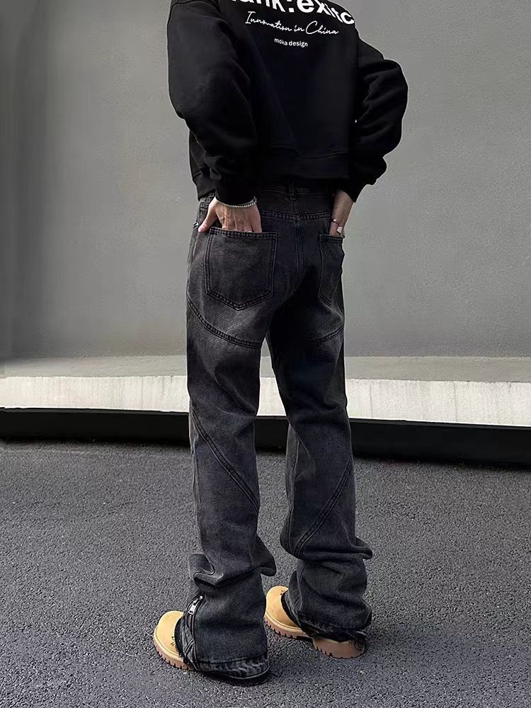 Black Vintage Washed Relaxed Jeans