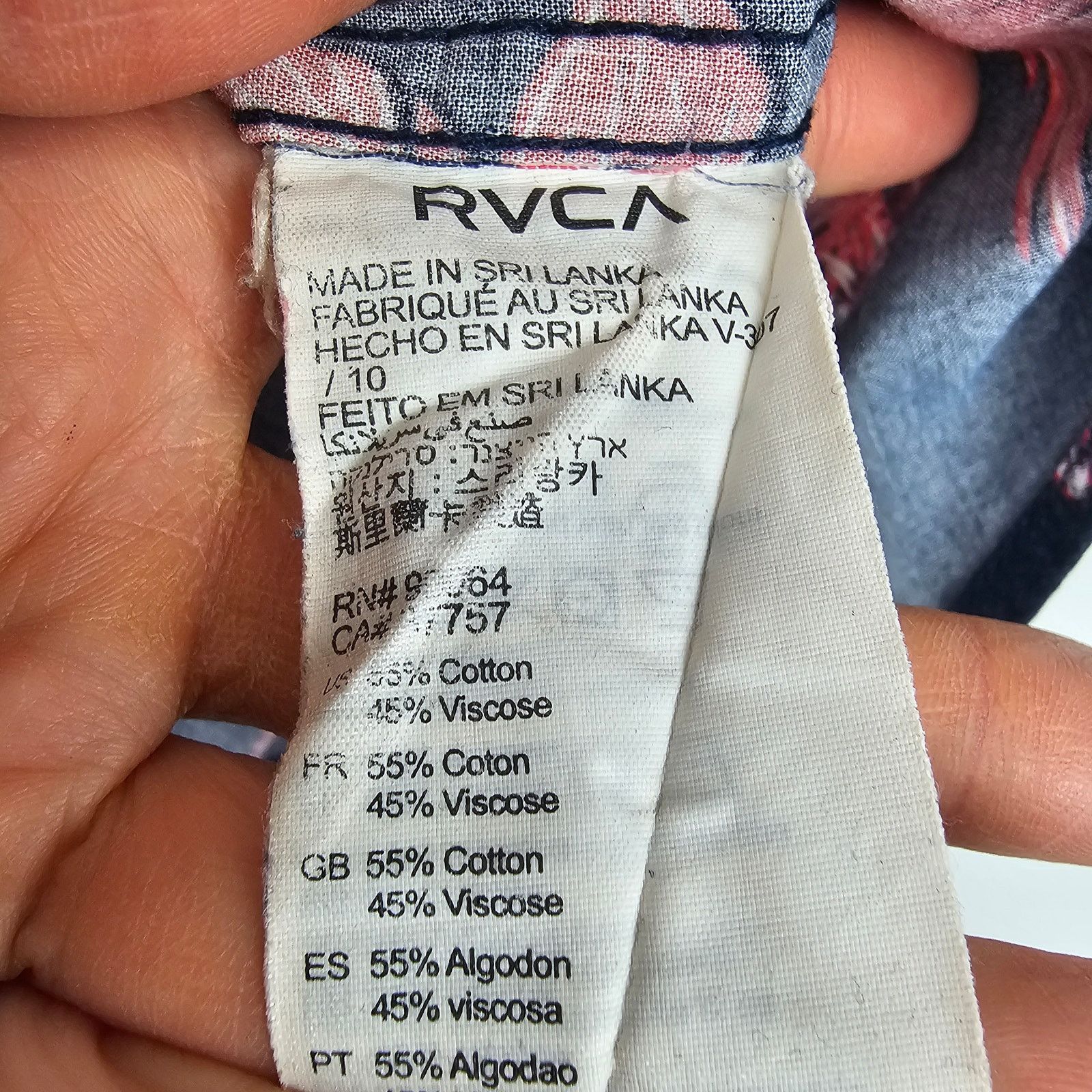 RVCA RVCA Mens Floral Button Front Shirt Size S Slim Fit Tropical Size US S / EU 44-46 / 1 - 6 Thumbnail