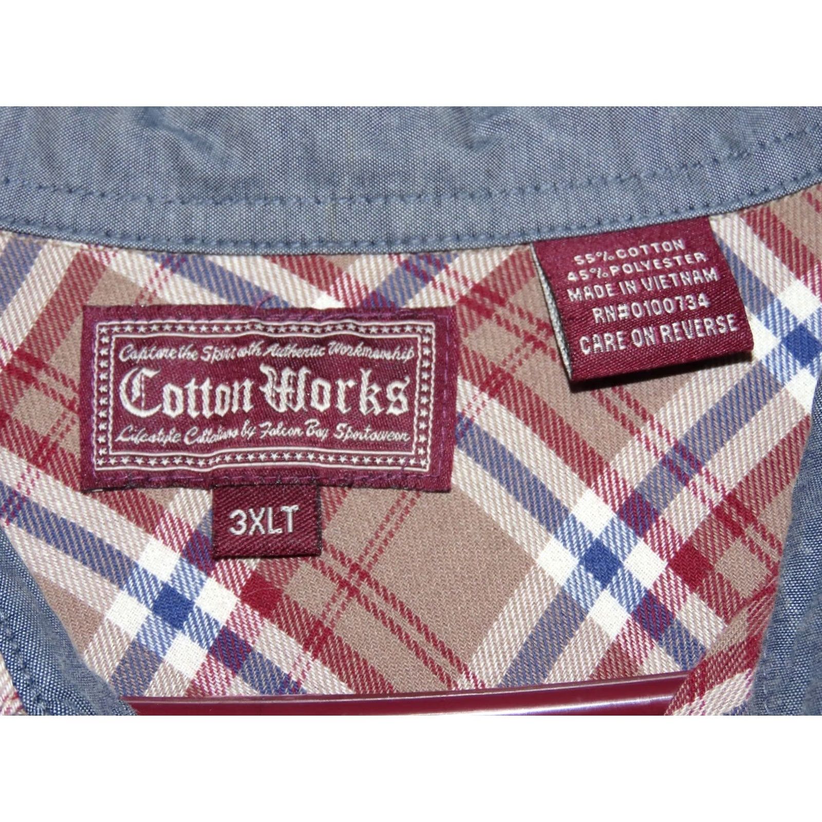 Vintage Cottonworks Men's 3XLT Brown Flannel Shirt Plaid Shirt Big & Tall Plaid Long Sleeve Button-Front Collared Casual Mens Size US XXL / EU 58 / 5 - 5 Thumbnail