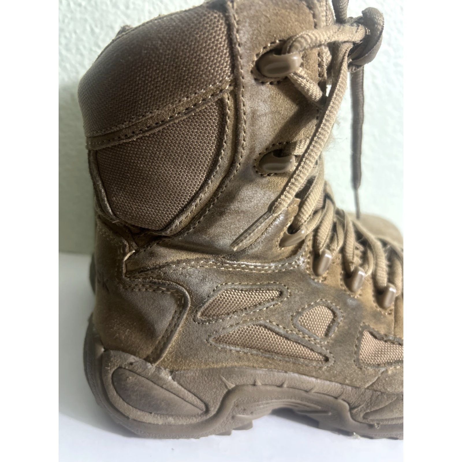 Reebok Reebok Rapid Response Combat Boots Steel Toe Zip Side Boots Mid-Calf Beige Mens Womens 5.5 7.5 Leather Arch Support Slip Non-Slip Water Resistant Size US 6 / IT 36 - 5 Thumbnail