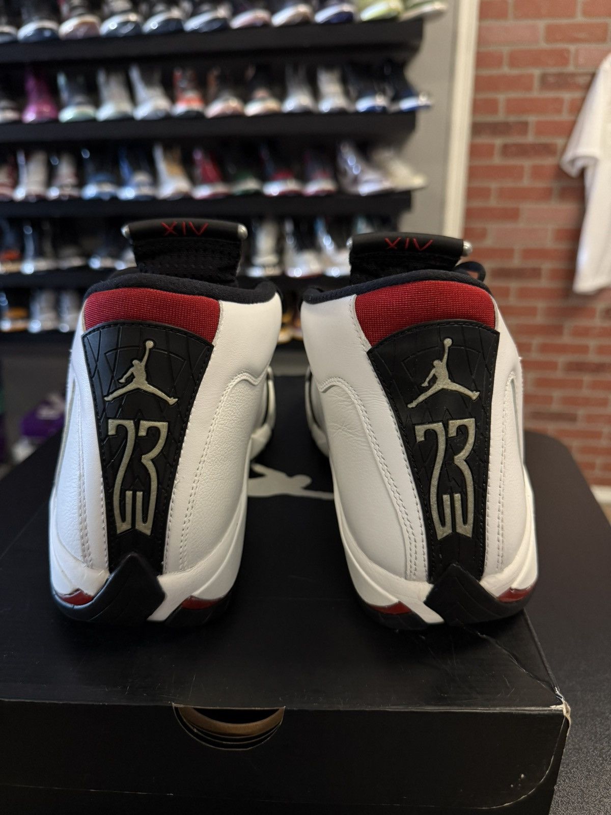 Jordan Brand × Nike Jordan 14 Black Toe 2014 (487471-102) Size 10.5 Size US 10.5 / EU 43-44 - 7 Thumbnail