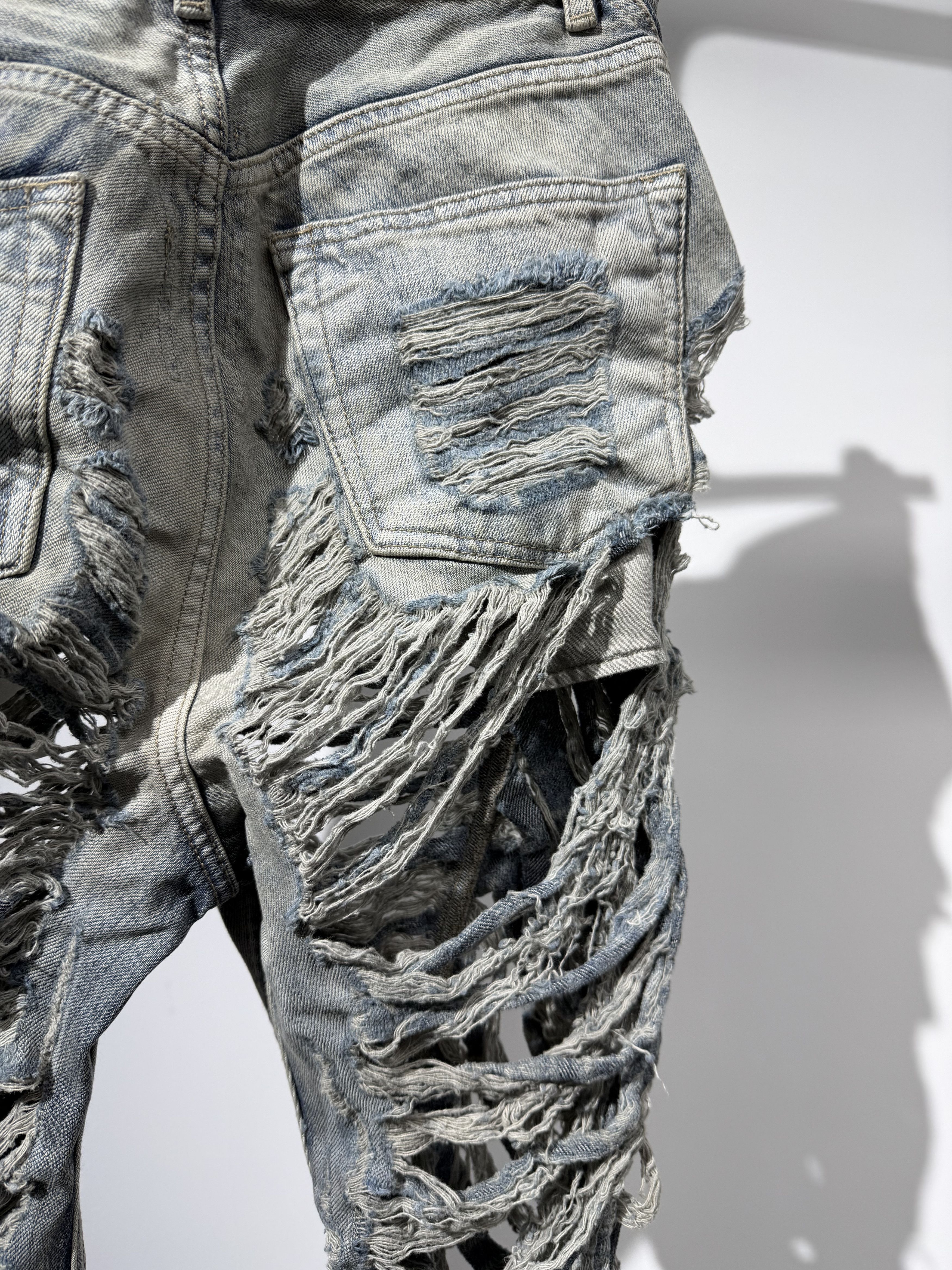 Rick Owens Drkshdw Rick Owens DRKSHDW "Mini Pearl Shredded" Size US 31 - 4 Thumbnail