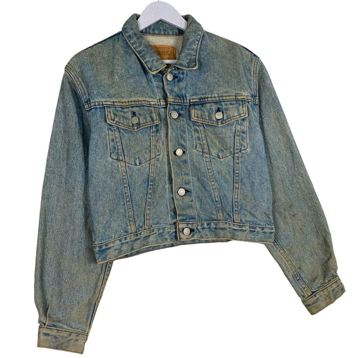 Levi's × Levi's Vintage Clothing 💥 90s LEVIS DENIM CROP JEAN JACKET Size M / US 6-8 / IT 42-44 - 2 Thumbnail