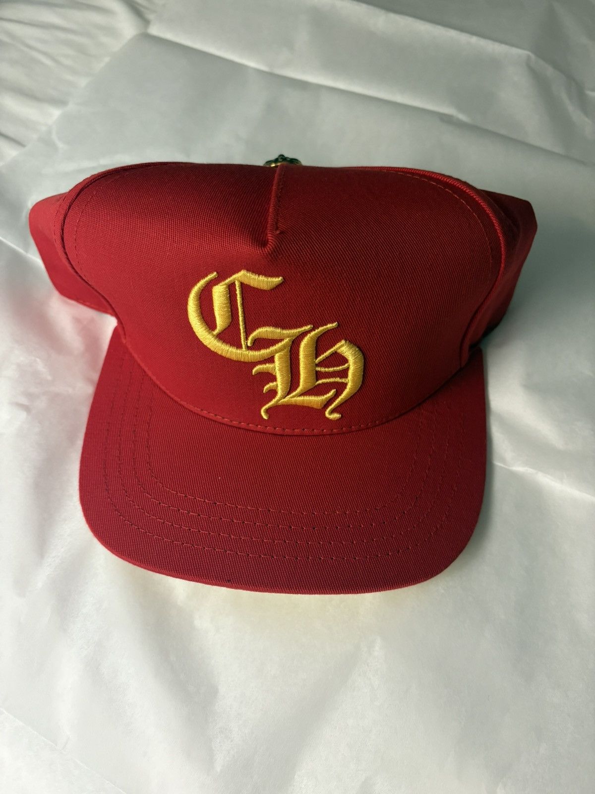 Chrome Hearts Red and Gold Ch Hat New