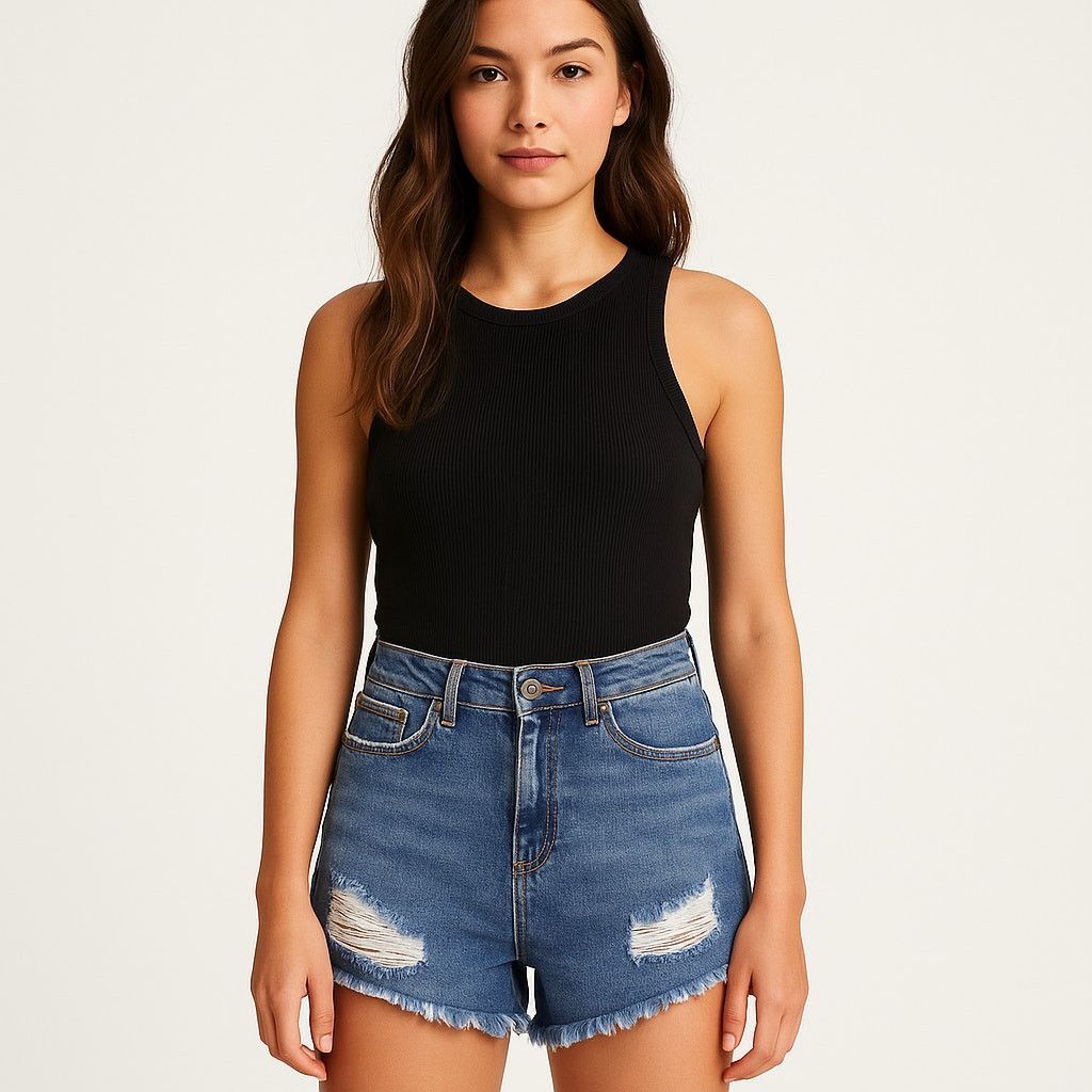 BP. Y2K Distressed Denim Cutoff Shorts Blue BP. Size 28 Size 28" / US 6 / IT 42 - 1 Thumbnail