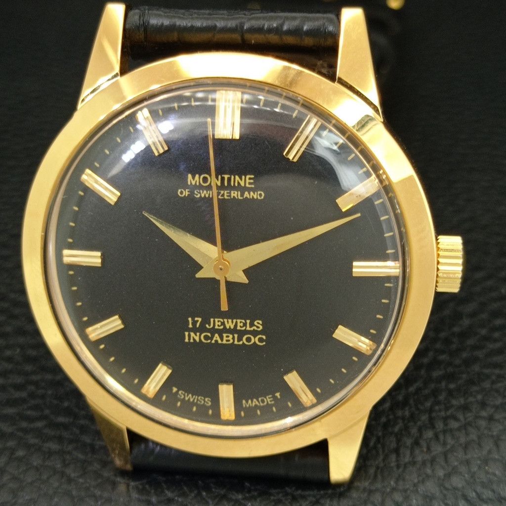 Other VINTAGE MONTINE HAND-WINDING SWISS MENS WATCH a444151 Size 38 - 3 Thumbnail