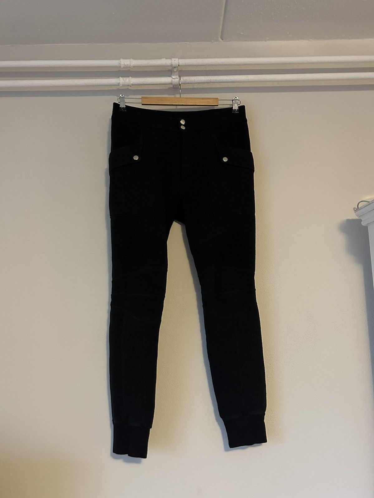 Balmain Navy Biker Sweat Pants Size US 32 / EU 48 - 2 Thumbnail