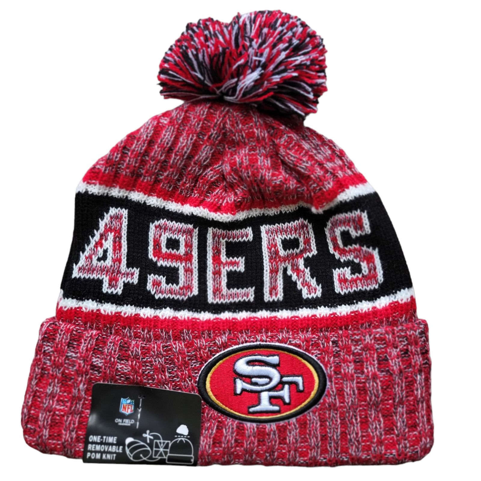 Other NWT San Francisco 49ers Sports Knit Pom Beanie Fleece Lined Size ONE SIZE - 3 Thumbnail