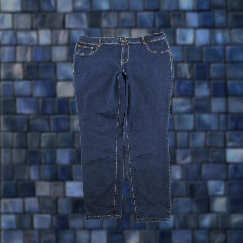 Vintage Maurices Womens Denim Skinny Jeans Jeggings Plus Size 22 Short Stretch 5-Pocket Design Blue Size 40" / US 18 - 1 Thumbnail