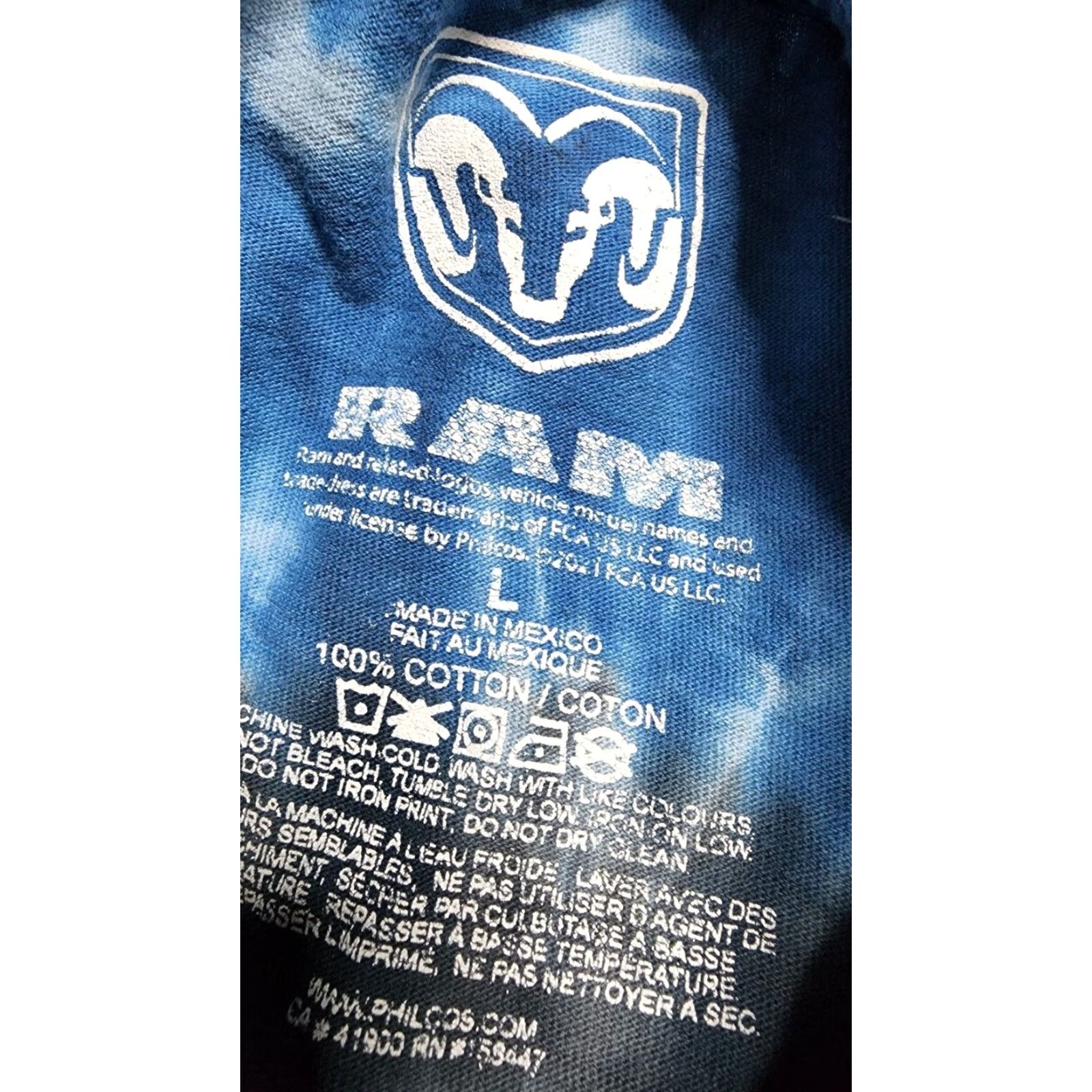 Vintage Dodge Ram Truck Black Blue Tie Dye T Shirt Mens Large Size US L / EU 52-54 / 3 - 4 Thumbnail