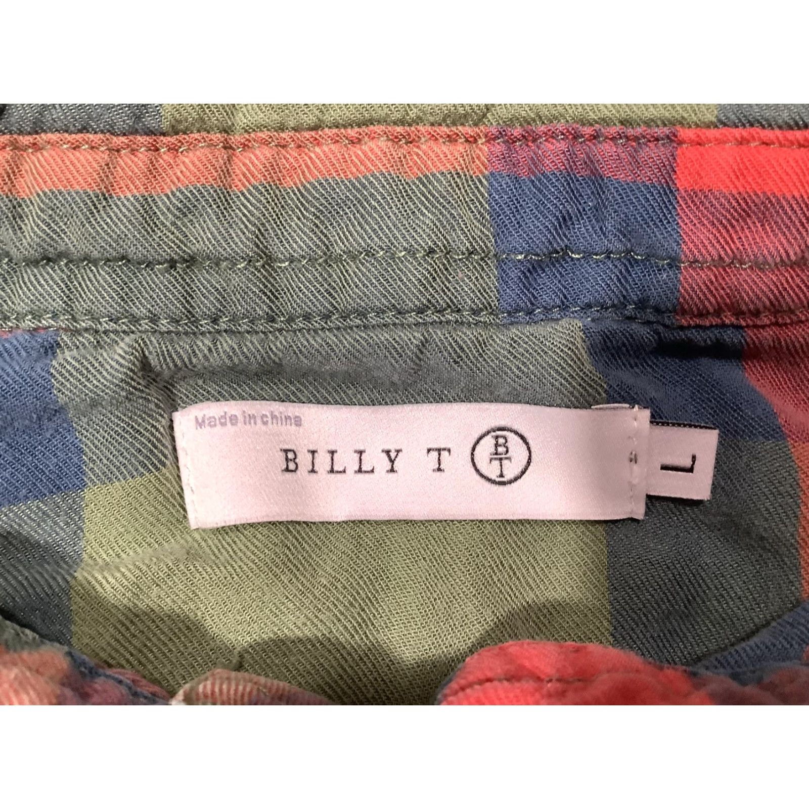 Vintage BILLY T Shirt Womens L Green Red Plaid Button Front Long Sleeve Casual Size L / US 10 / IT 46 - 5 Thumbnail