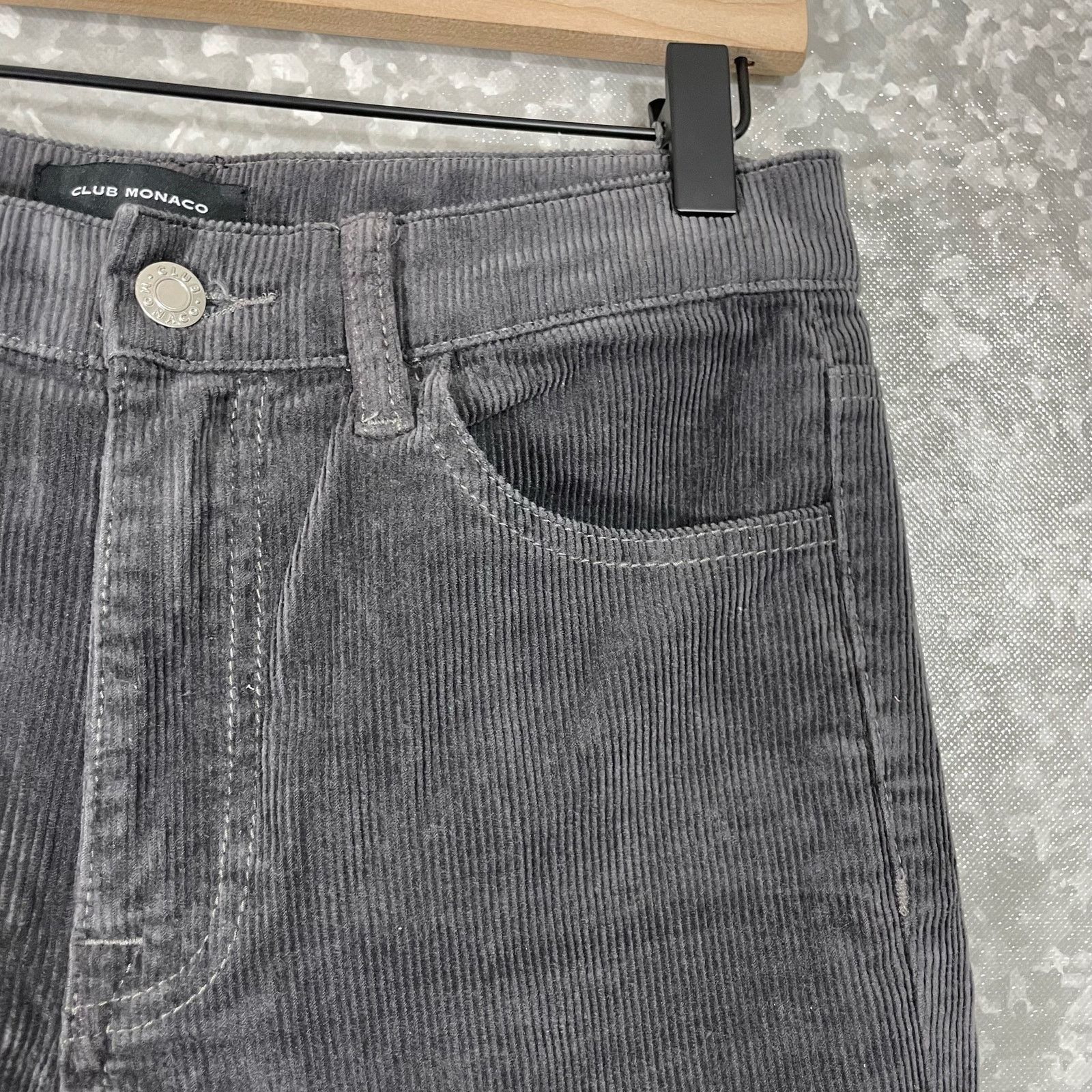 Club Monaco Club Monaco Women's Charcoal Gray Corduroy Pants - Size 2 Size 26" / US 2 / IT 38 - 2 Thumbnail