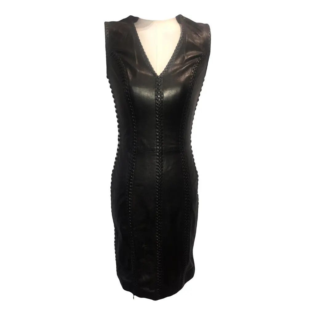 Alexander McQueen Buttery Leather Embellished Dress Size XS / US 0-2 / IT 36-38 - 1 Thumbnail