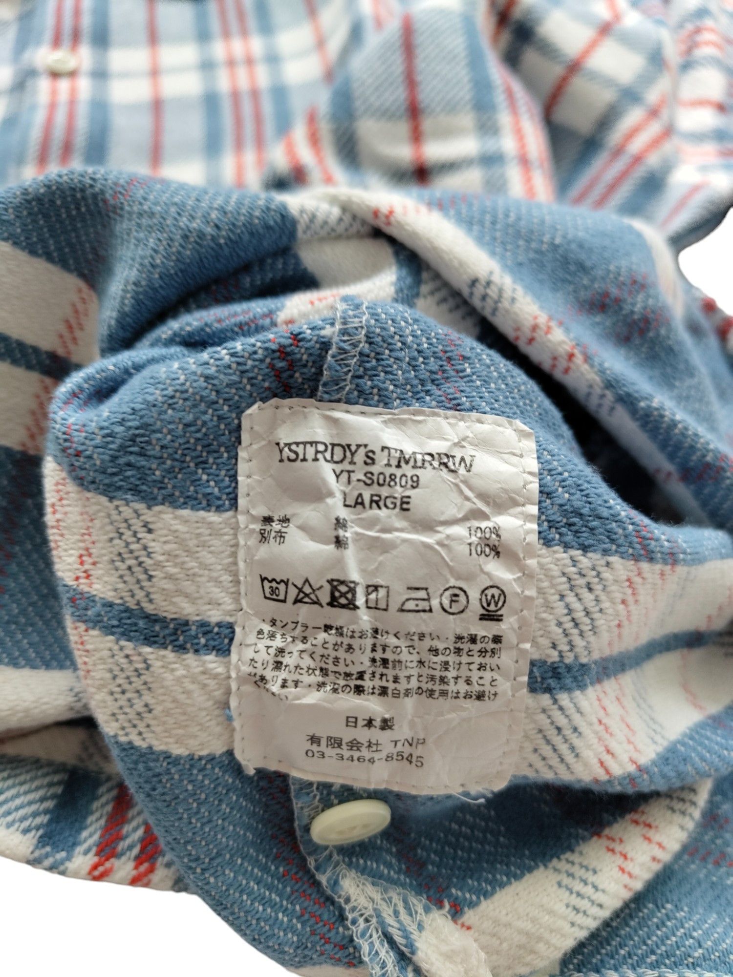 Other Blue And Red Plaid Print Vintage Look Polo Shirt Size US L / EU 52-54 / 3 - 6 Thumbnail