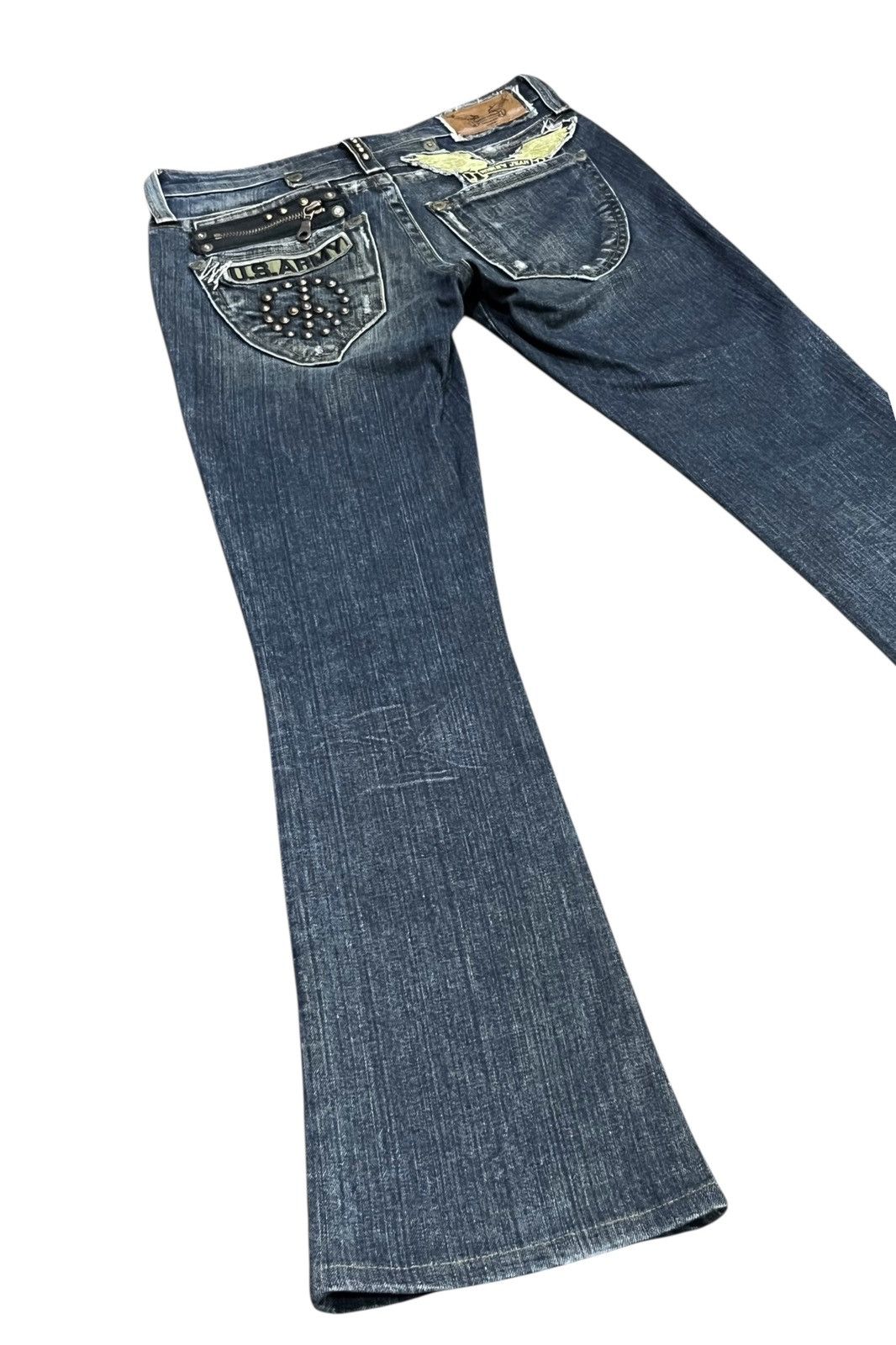Robins Jeans ROBIN’S JEANS Peace Studded Pure Rocker Chic Flare Petite🔥 Size 24" / US 00 / IT 34 - 4 Thumbnail