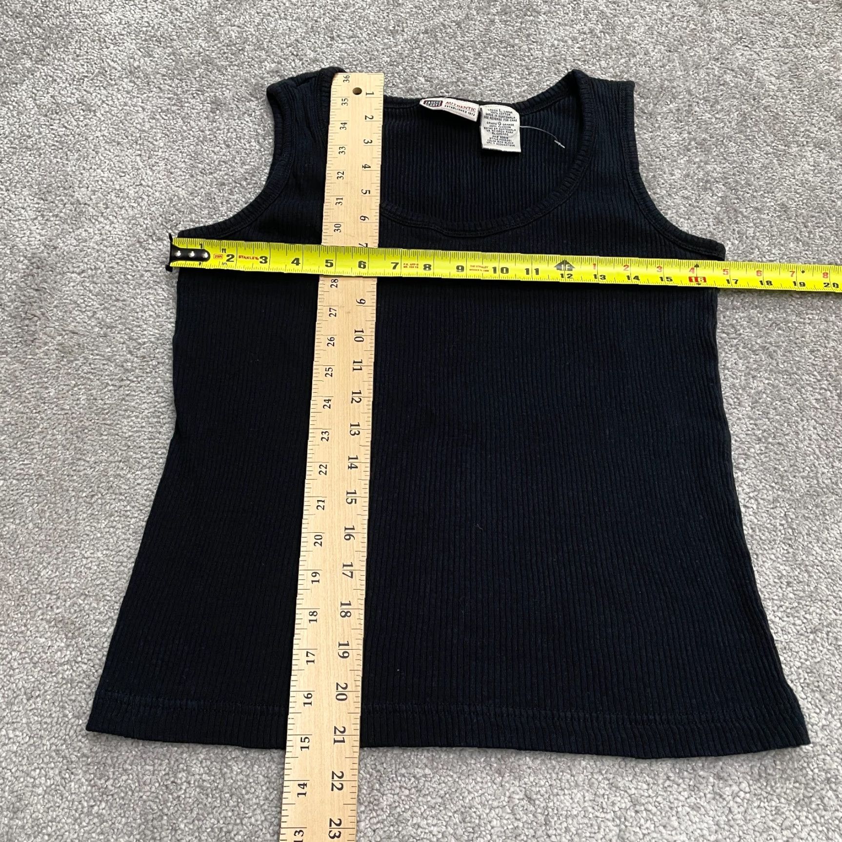 Faded Glory Faded Glory Tank top Womens L Black Cotton Basic Ribbed Knit Sleeveless Casual Stretch Shirt Size L / US 10 / IT 46 - 6 Thumbnail