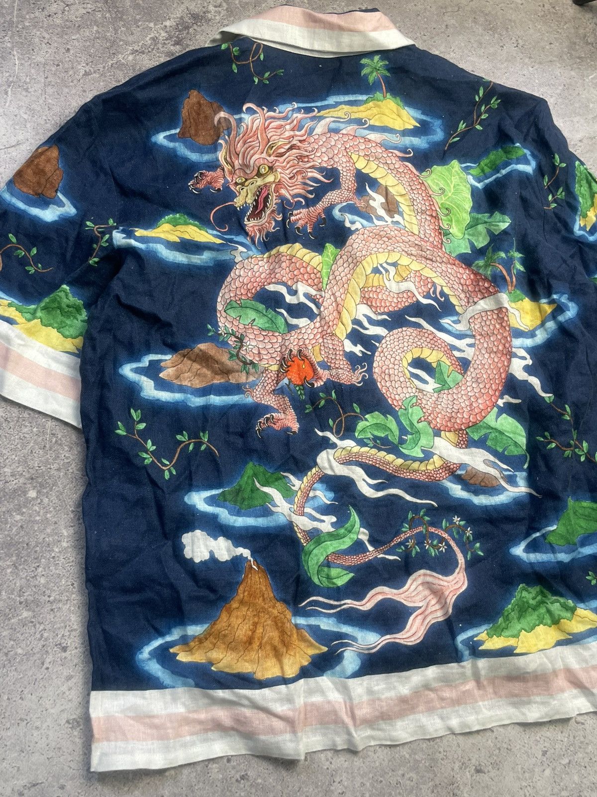 Casablanca Casablanca Tennis Club Island Dragon Printed Linen Shirt Size US L / EU 52-54 / 3 - 7 Thumbnail