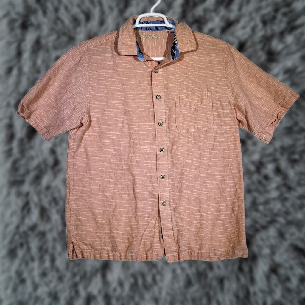 Vintage Caribbean Brand Shirt Mens Large Linen Short Sleeve Button Up Casual Pocket Size US L / EU 52-54 / 3 - 1 Thumbnail