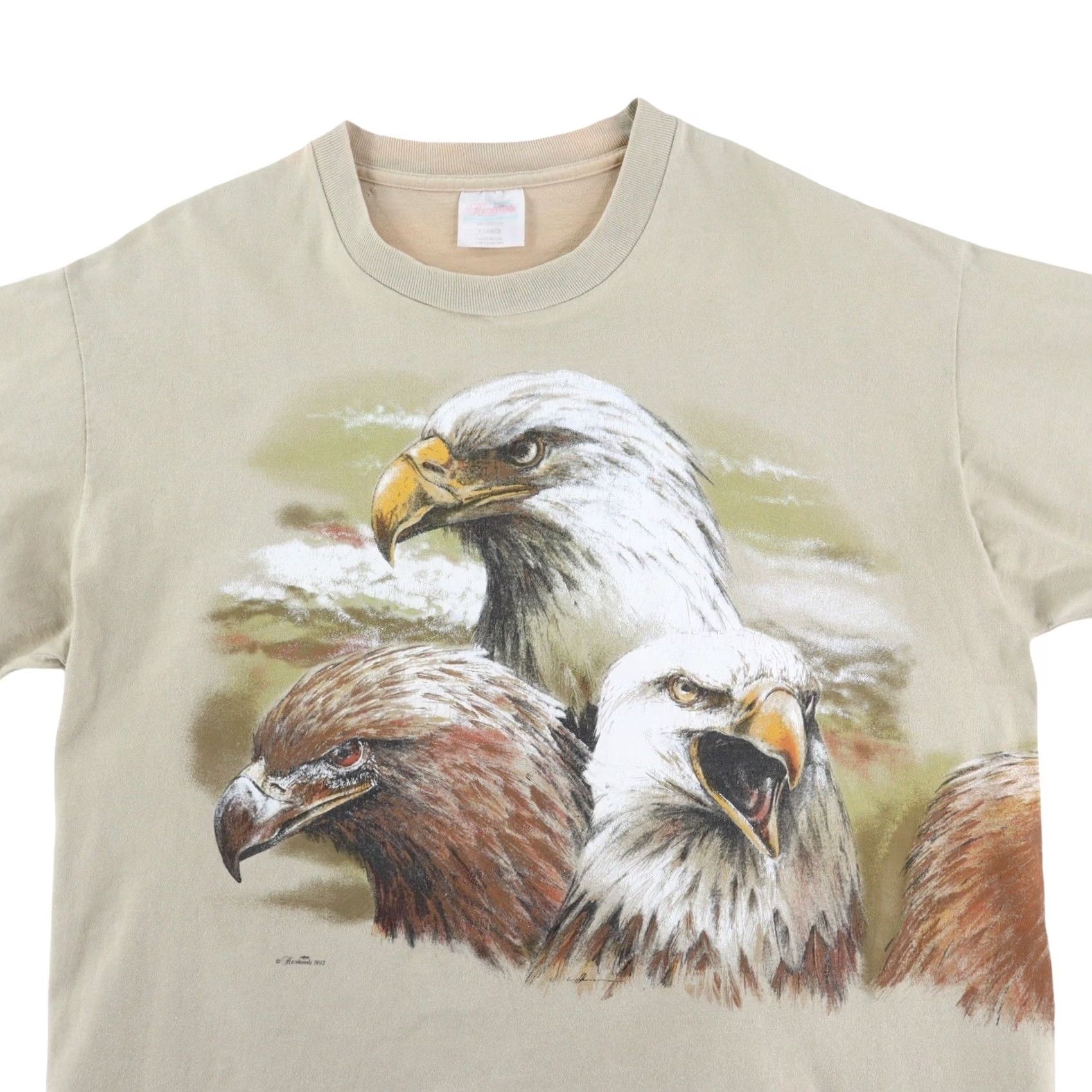 Elwood Vintage Hazelwood Eagles All Over Print Single Stitch Shirt XL Men's Beige 90s Flagship Mens Size US XL / EU 56 / 4 - 5 Thumbnail