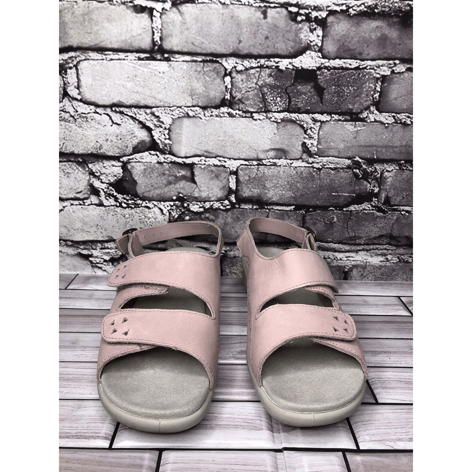 Other Hotter Easy STD Lilac Pink Nubuck Leather Strap Wedge Sandal Size US 9 / IT 39 - 2 Thumbnail