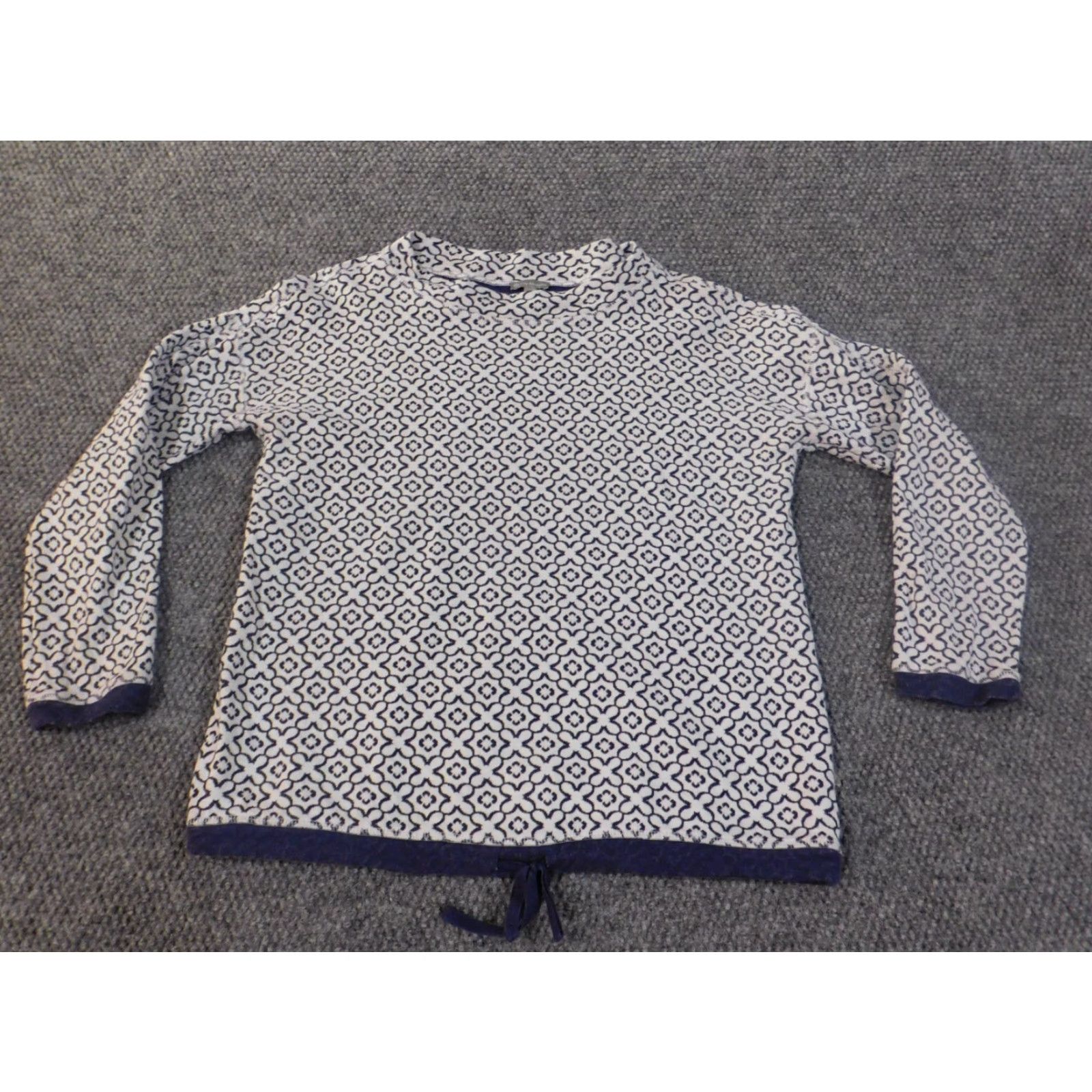 Talbots Talbots Sweater Pullover Geometric Medium Petite Blue Womens Knit Cotton Crew Neck Long Sleeve Casual Modern Size M / US 6-8 / IT 42-44 - 3 Thumbnail