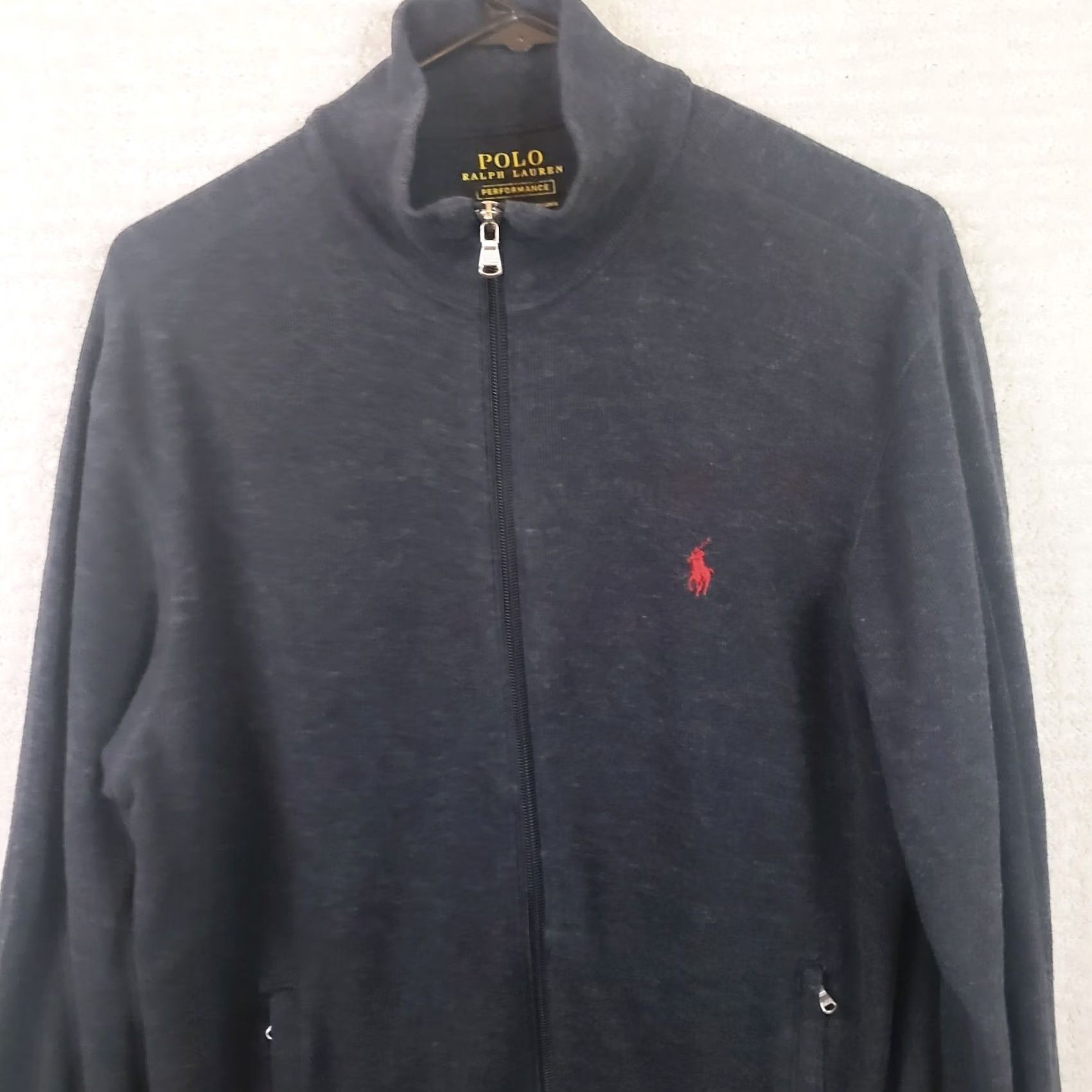 Polo Ralph Lauren Polo Ralph Lauren Jacket Performance Sweater Mens Size M Gray Full Zip Knit Mock Neck Embroidered Logo Zipper Regular Seasonal Casual Workwear 90s? Size US M / EU 48-50 / 2 - 2 Thumbnail