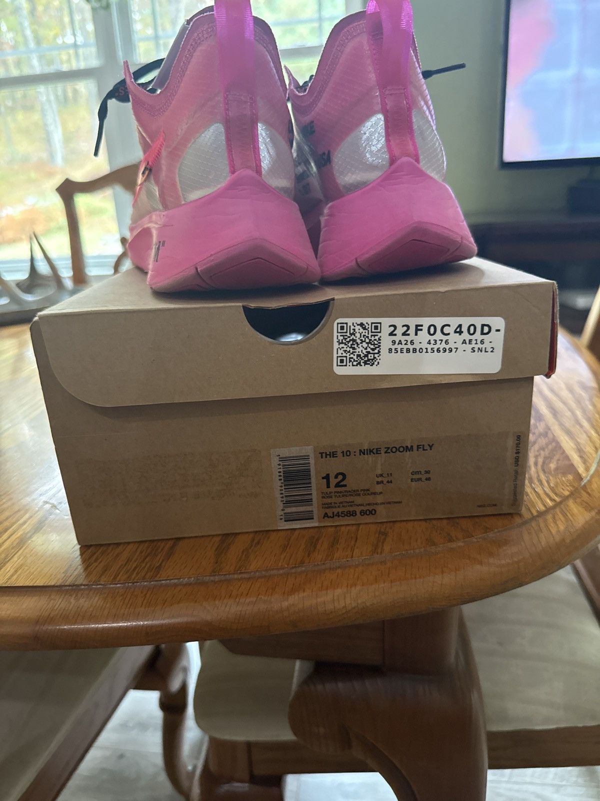 Nike × Off-White Pink tulip off white zoom fly Size US 12 / EU 45 - 12 Thumbnail