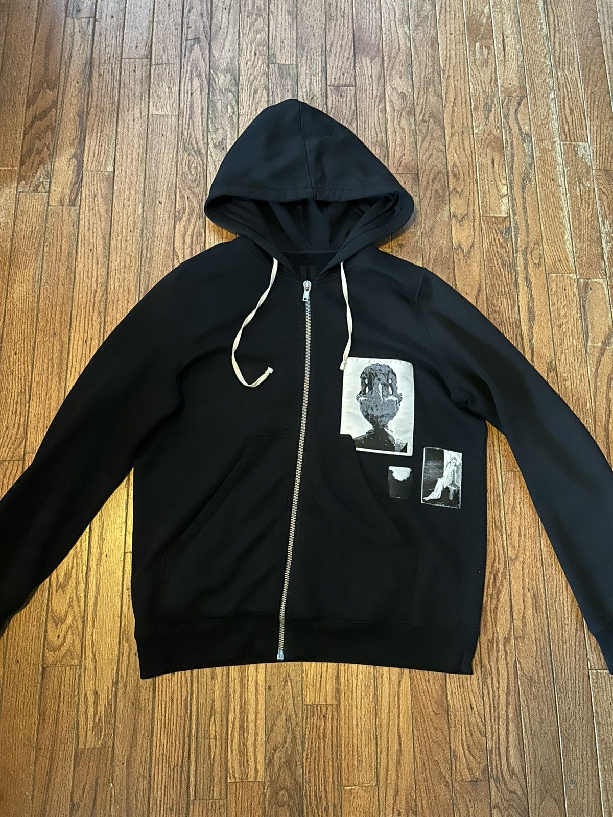 Rick Owens Rick Owens Patchwork Hoodie - Size XL Size US XL / EU 56 / 4 - 1 Thumbnail