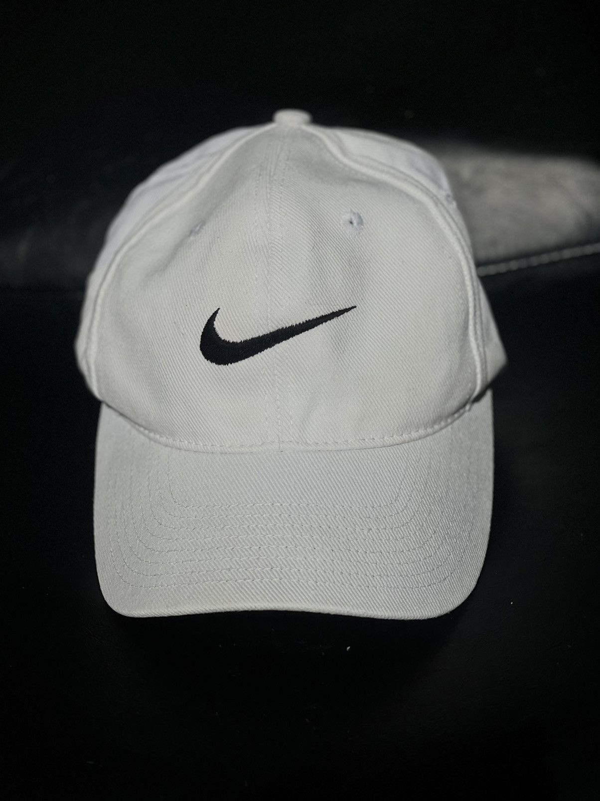 Nike × Vintage 90’s Nike Vintage white cap embroidered black logo Size ONE SIZE - 3 Thumbnail