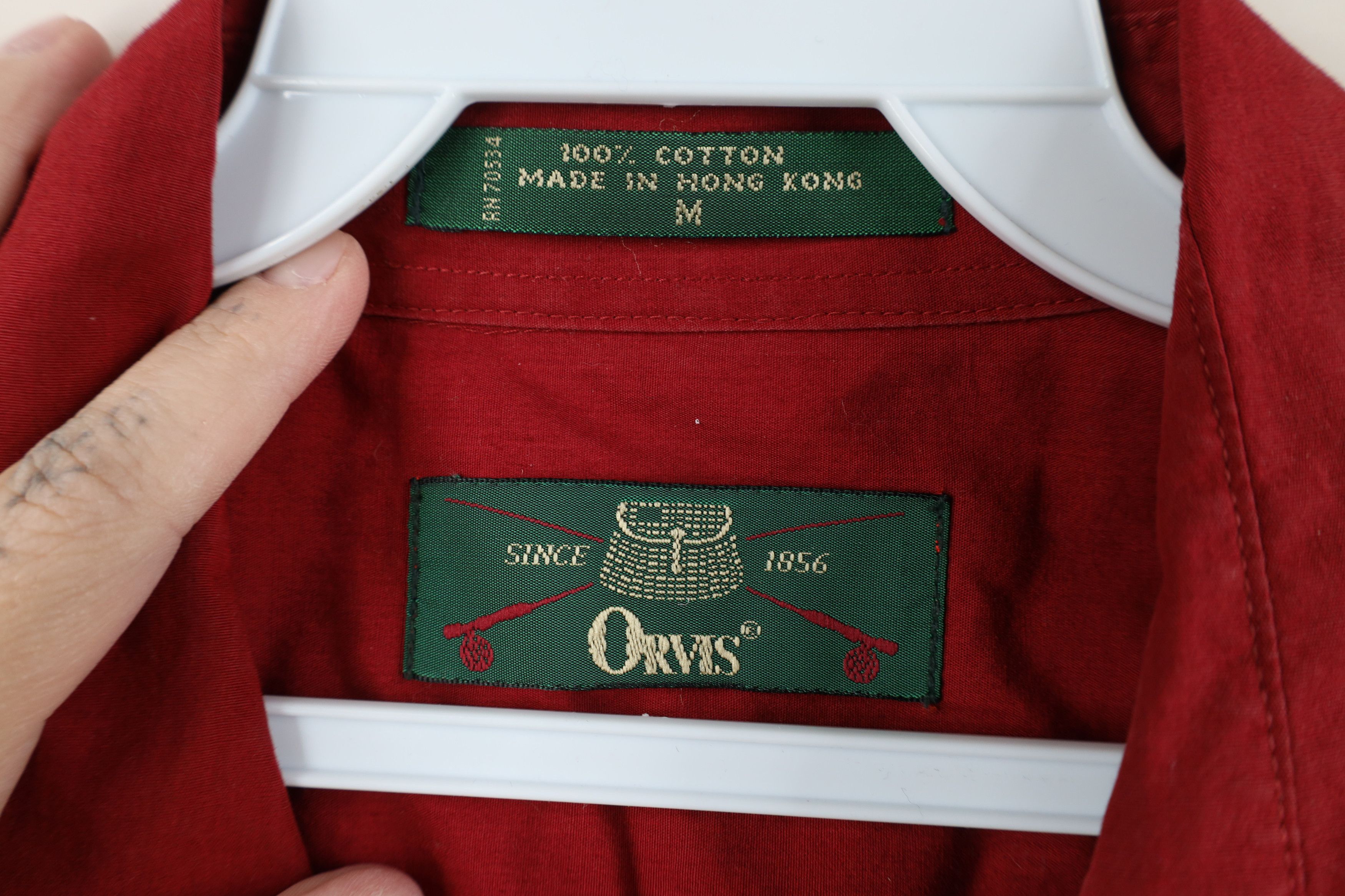 Orvis Vintage 90s Orvis Safari Bush Shooting Button Shirt Red Size US M / EU 48-50 / 2 - 9 Thumbnail