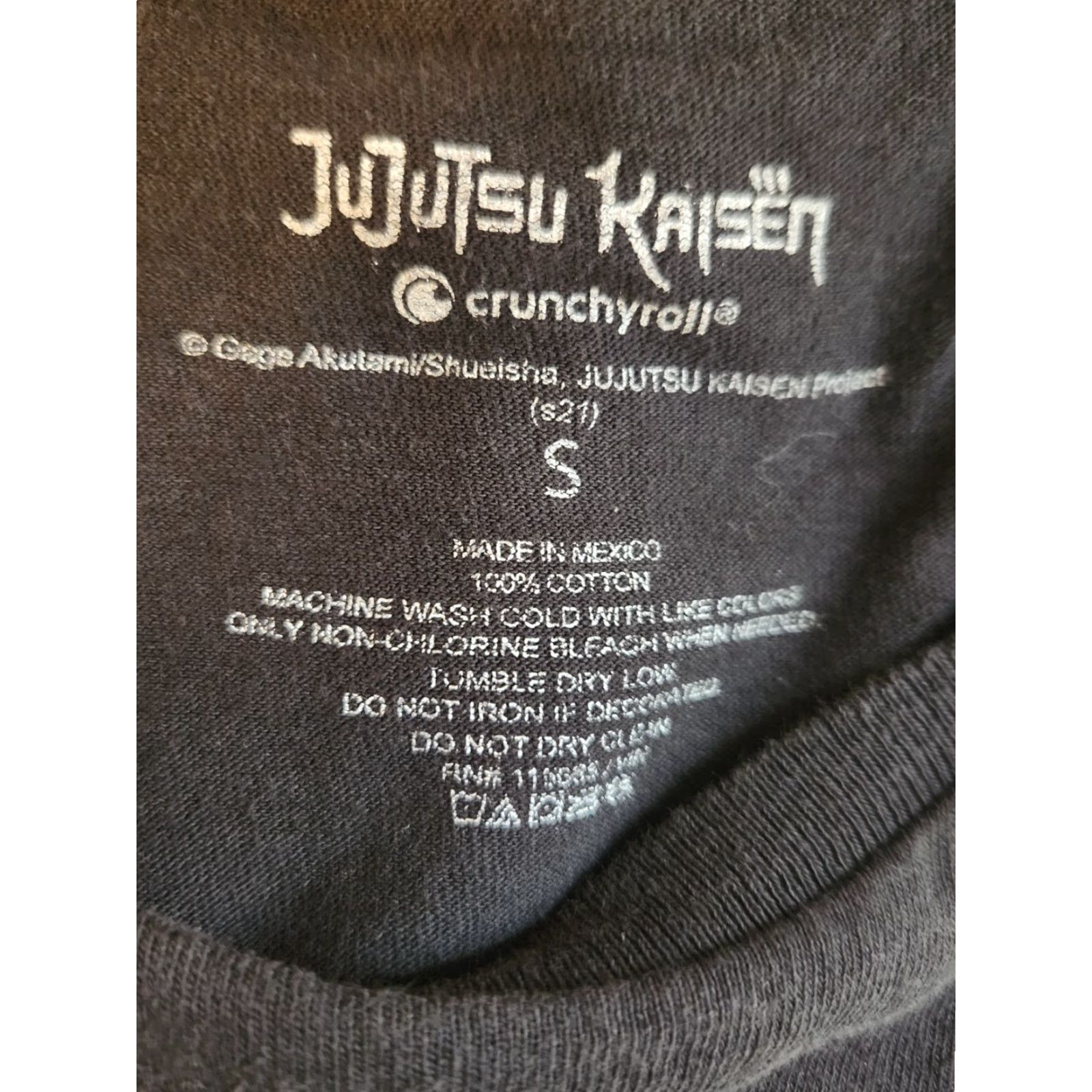 Vintage Crunchyroll Jujutsu Kaisen T-Shirt Men S Black Crew Neck Short Sleeve Graphic Print Size US S / EU 44-46 / 1 - 2 Thumbnail