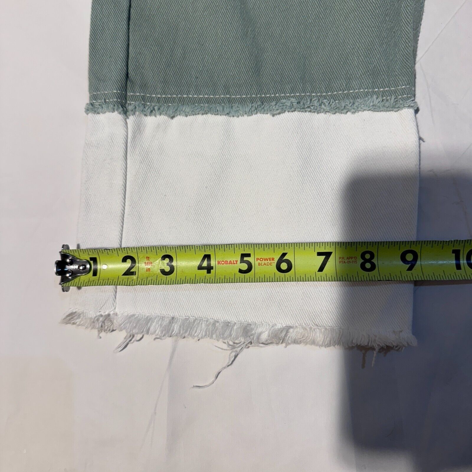 Other Y2K Patchwork Frayed Jeans Womans 32x29 Pastel Green White D Size 32" / US 10 / IT 46 - 2 Thumbnail