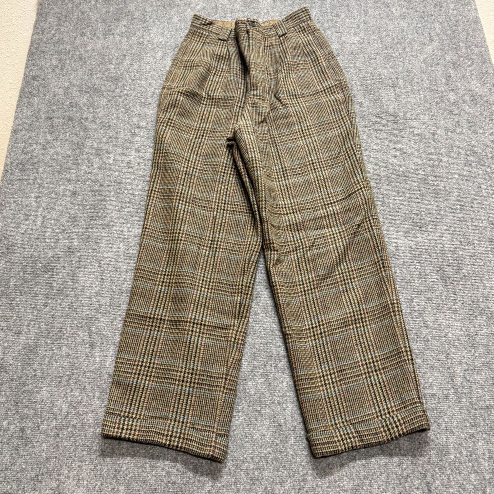 Vintage VINTAGE Gap Pleated Trouser Pants Womens 20 Plaid Beige Wool Blend Patterned 90s Women’s Pants Size 42" / US 20 - 7 Thumbnail