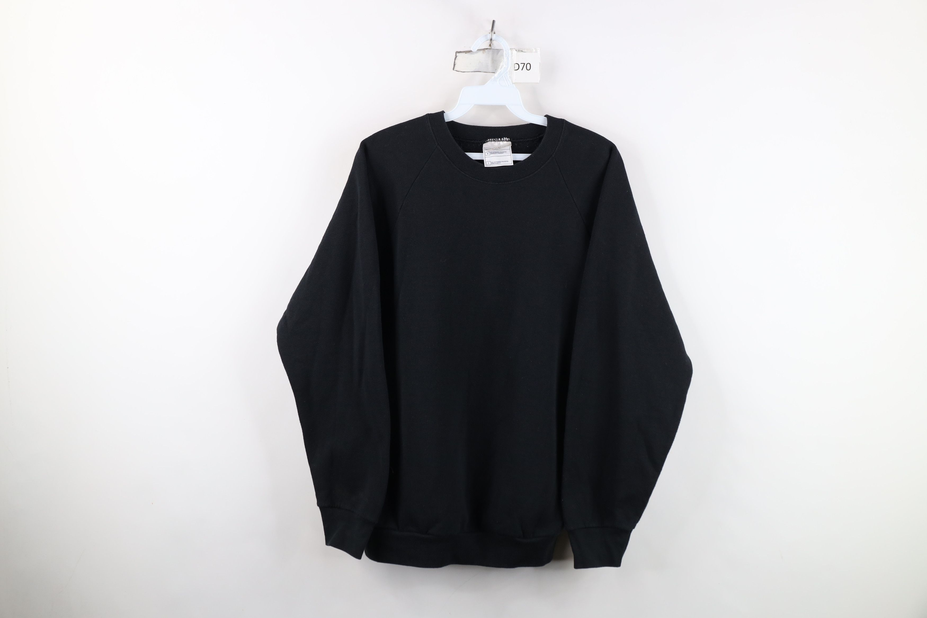 Vintage Vintage 90s Streetwear Heavyweight Crewneck Sweatshirt Black Size L / US 10 / IT 46 - 1 Thumbnail
