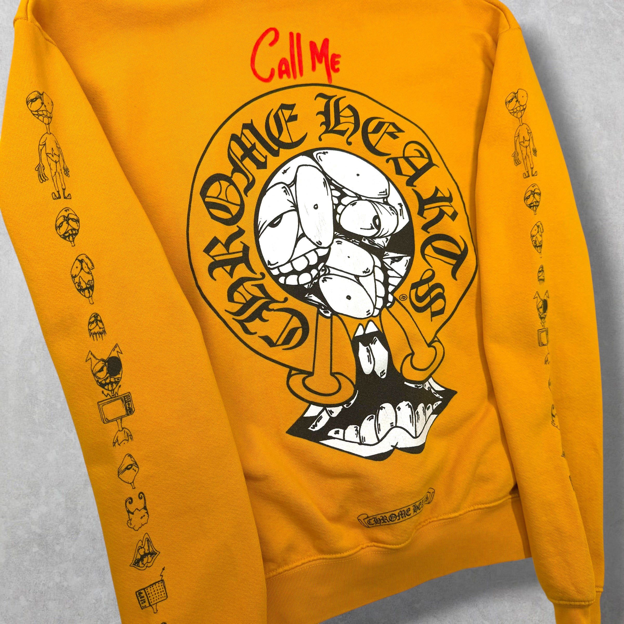 Chrome Hearts Chrome Hearts Matty Boy 'Call Me' Yellow Hoodie XS Size US XS / EU 42 / 0 - 3 Thumbnail