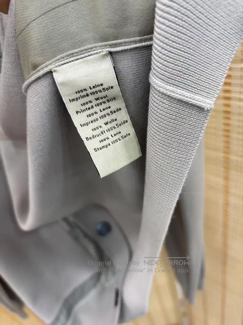Hermes Hermes Men's Knit Collar Shirt Grey L Size 100% Cotton Woo Size US L / EU 52-54 / 3 - 4 Thumbnail
