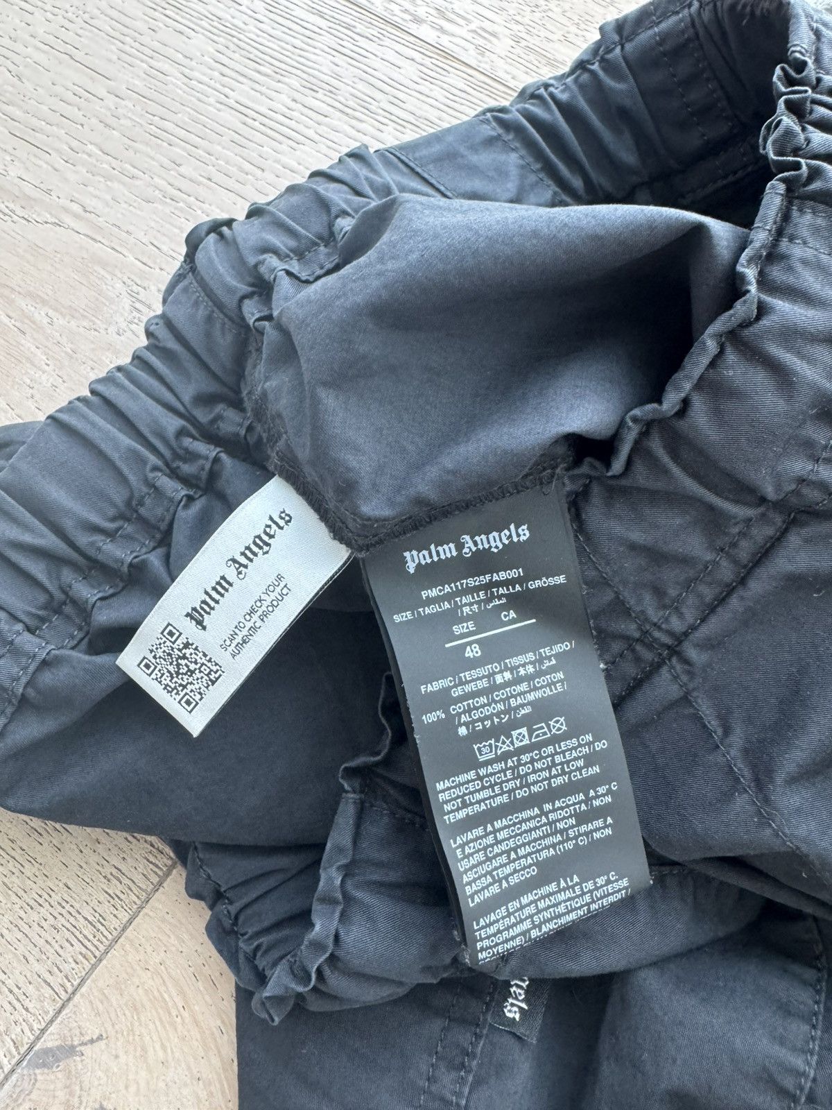 Palm angels back logo cut off shorts